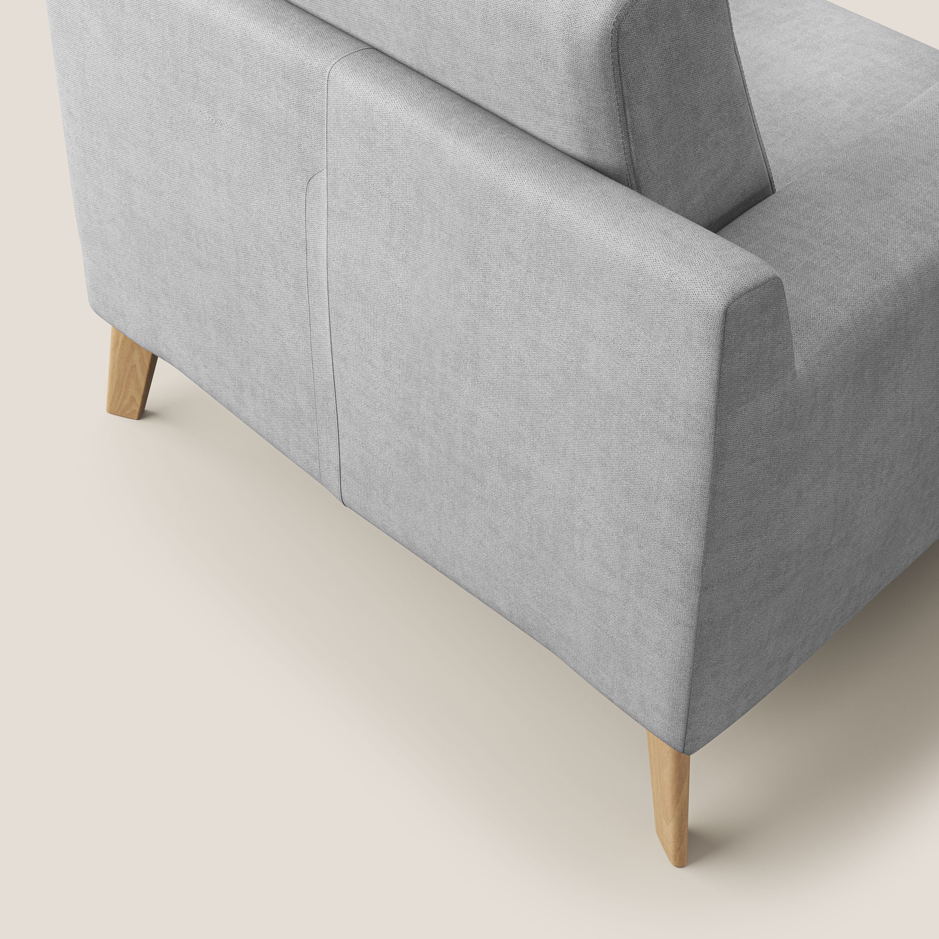 Danish poltroncina in tessuto morbido impermeabile T02 grigio chiaro - divani.store