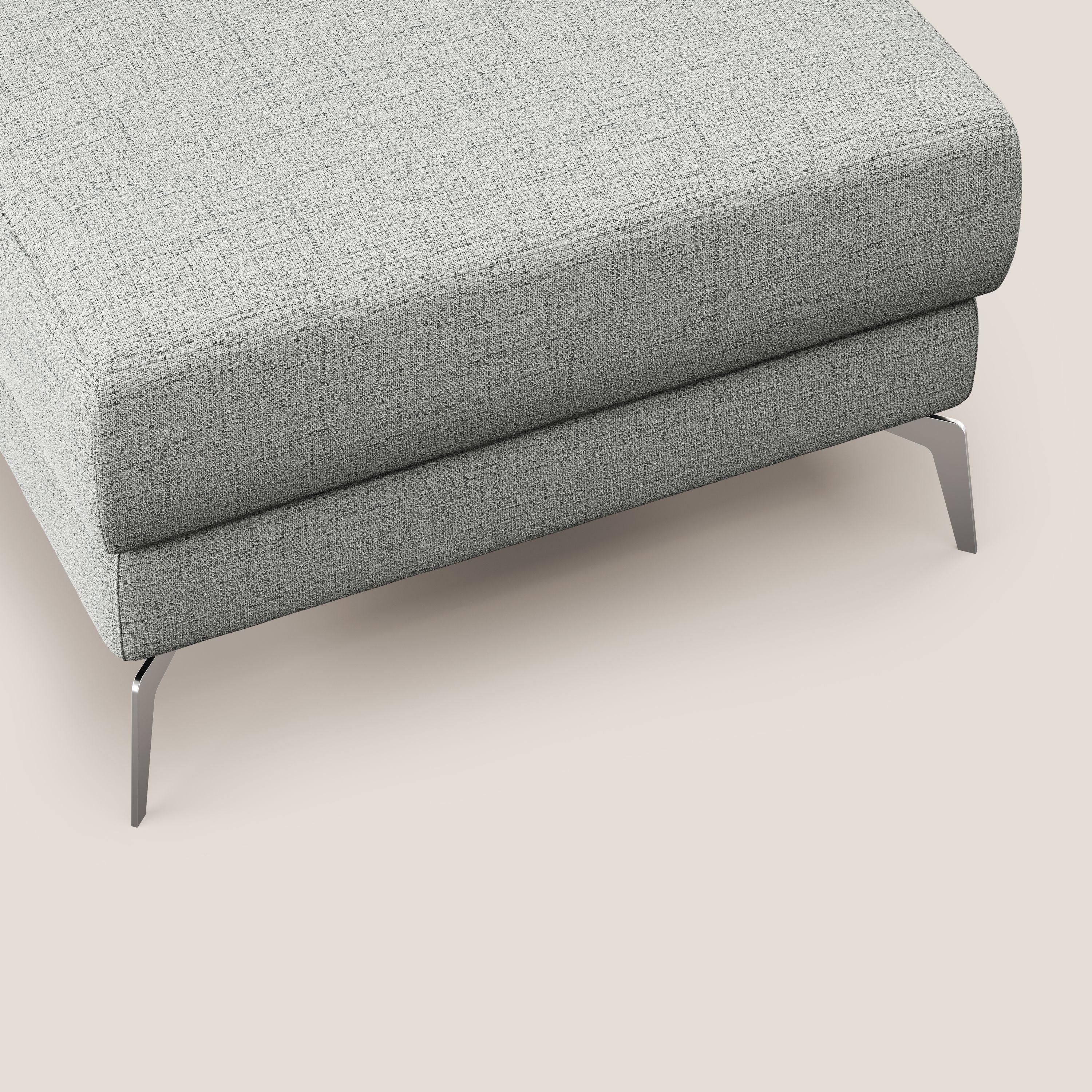 Star Pouf con piedini alti in tessuto impermeabile fiammato T03 grigio chiaro - divani.store