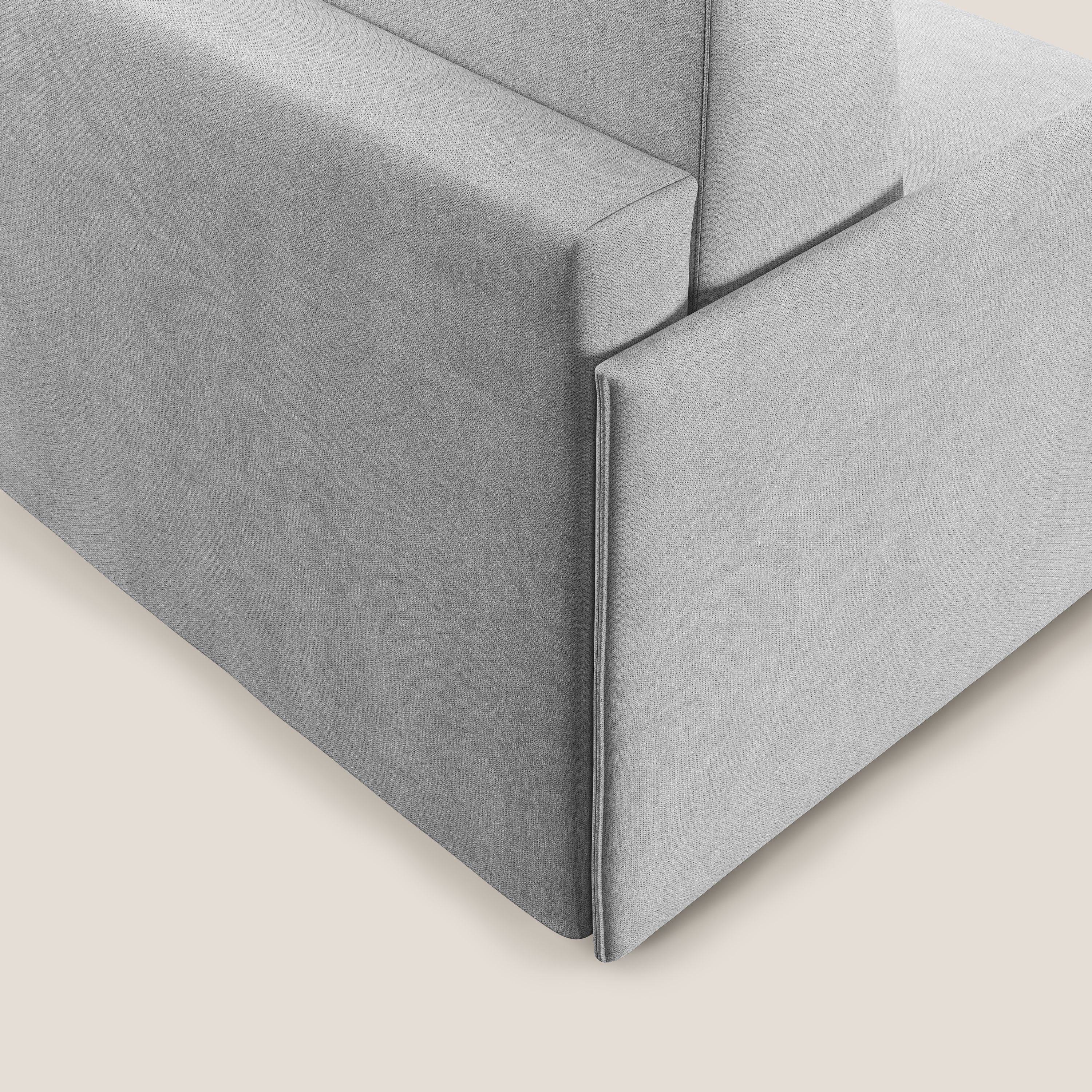 Evans poltrona letto in morbido tessuto impermeabile T02 grigio chiaro - divani.store