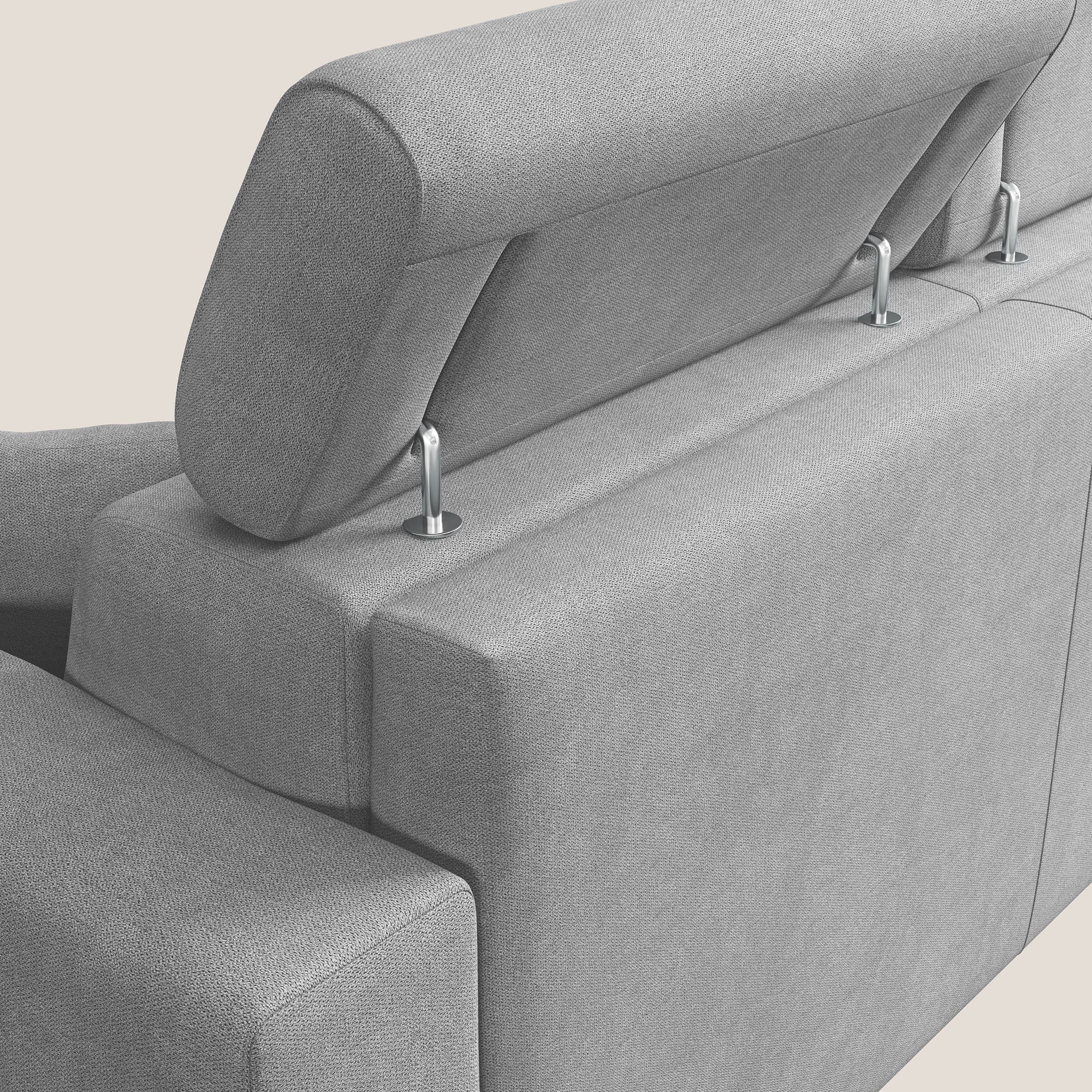 Pegaso divano letto con poggiatesta reclinabili e rivestimento T02 grigio chiaro - divani.store