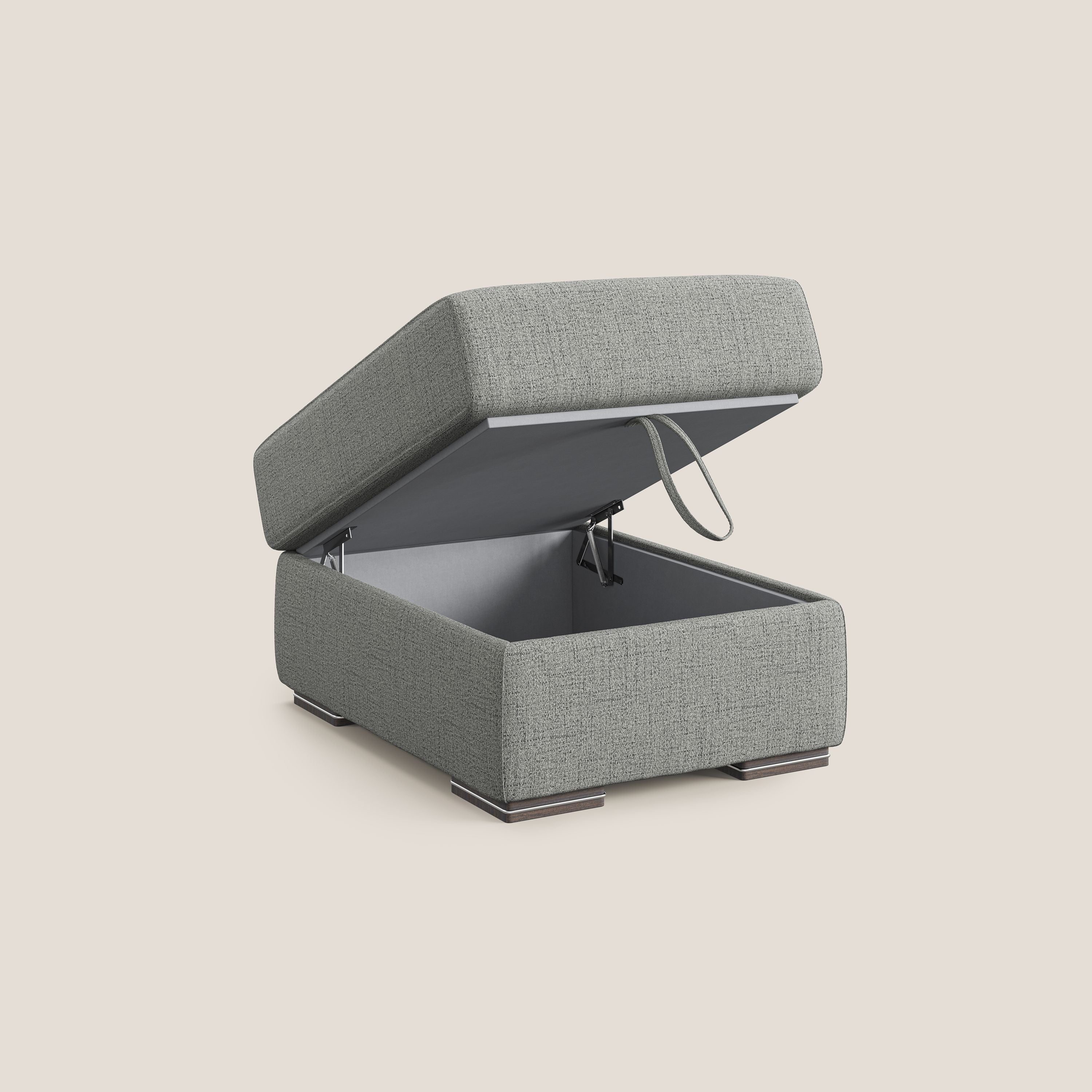 Sun pouf apribile contenitore in tessuto impermeabile fiammato T03 grigio chiaro - divani.store