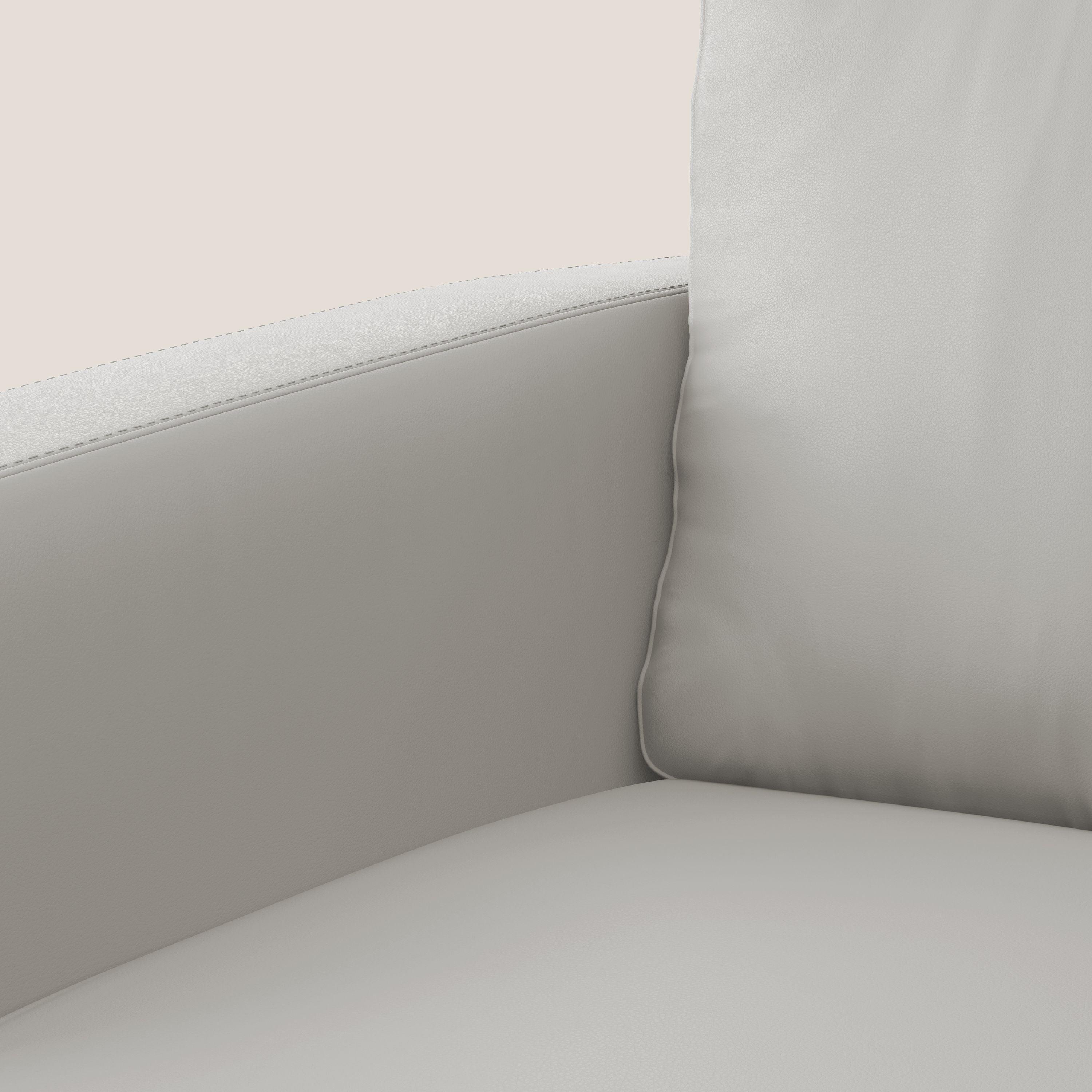 Orione Poltroncina in ecopelle moderna e impermeabile T04 grigio chiaro - divani.store