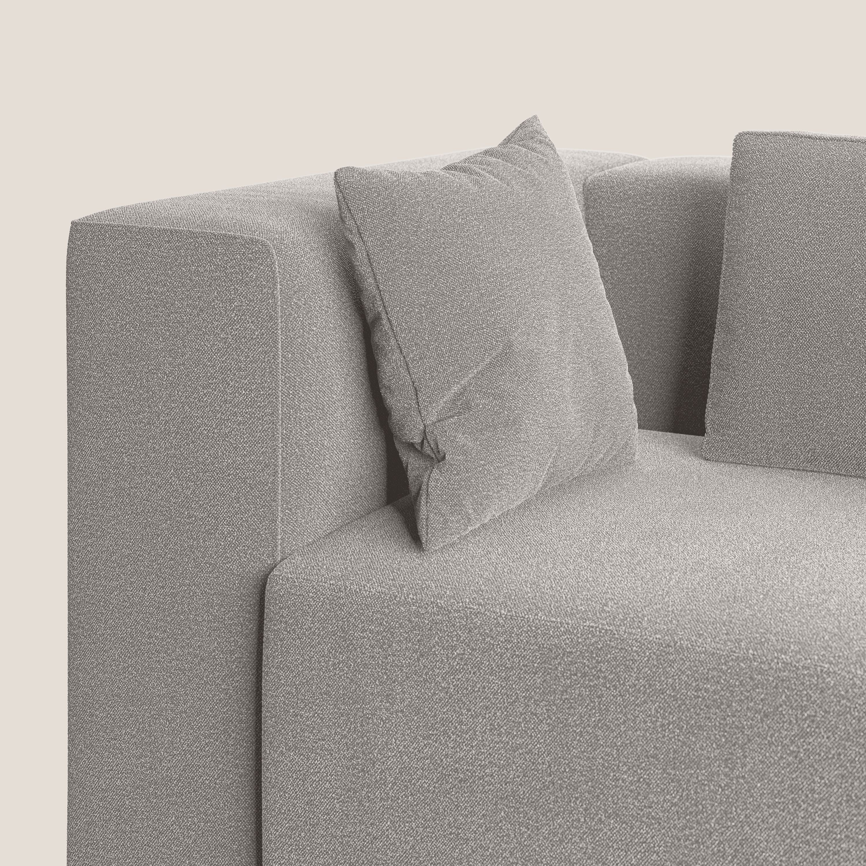 Nettuno divano angolare componibile in morbido tessuto bouclè T07 grigio - divani.store