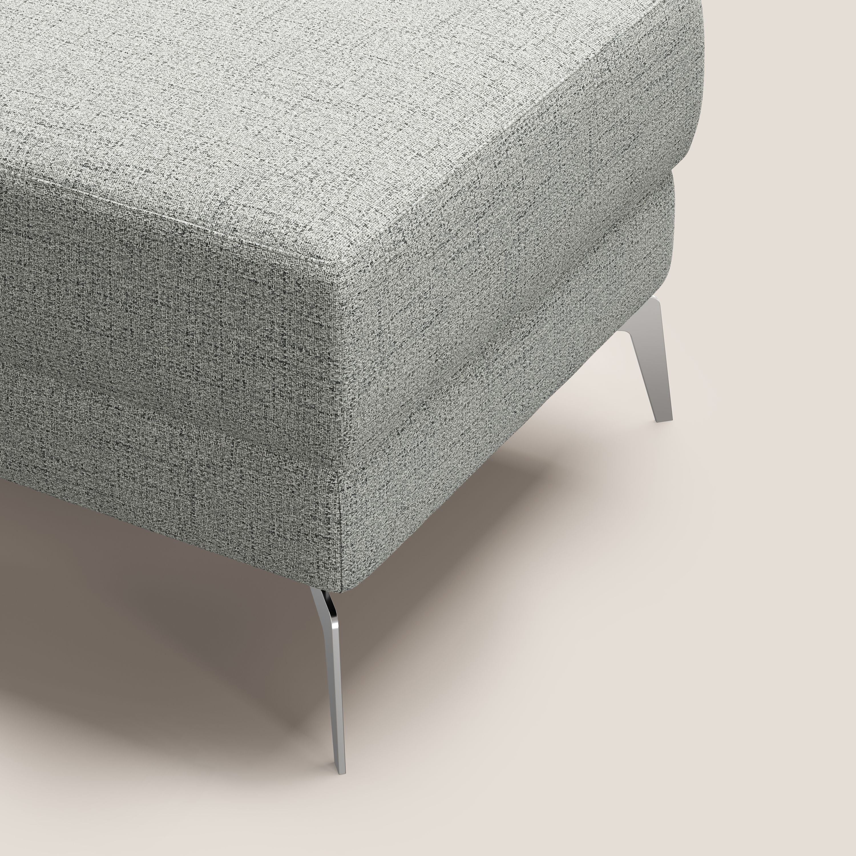 Star Pouf con piedini alti in tessuto impermeabile fiammato T03 grigio chiaro - divani.store