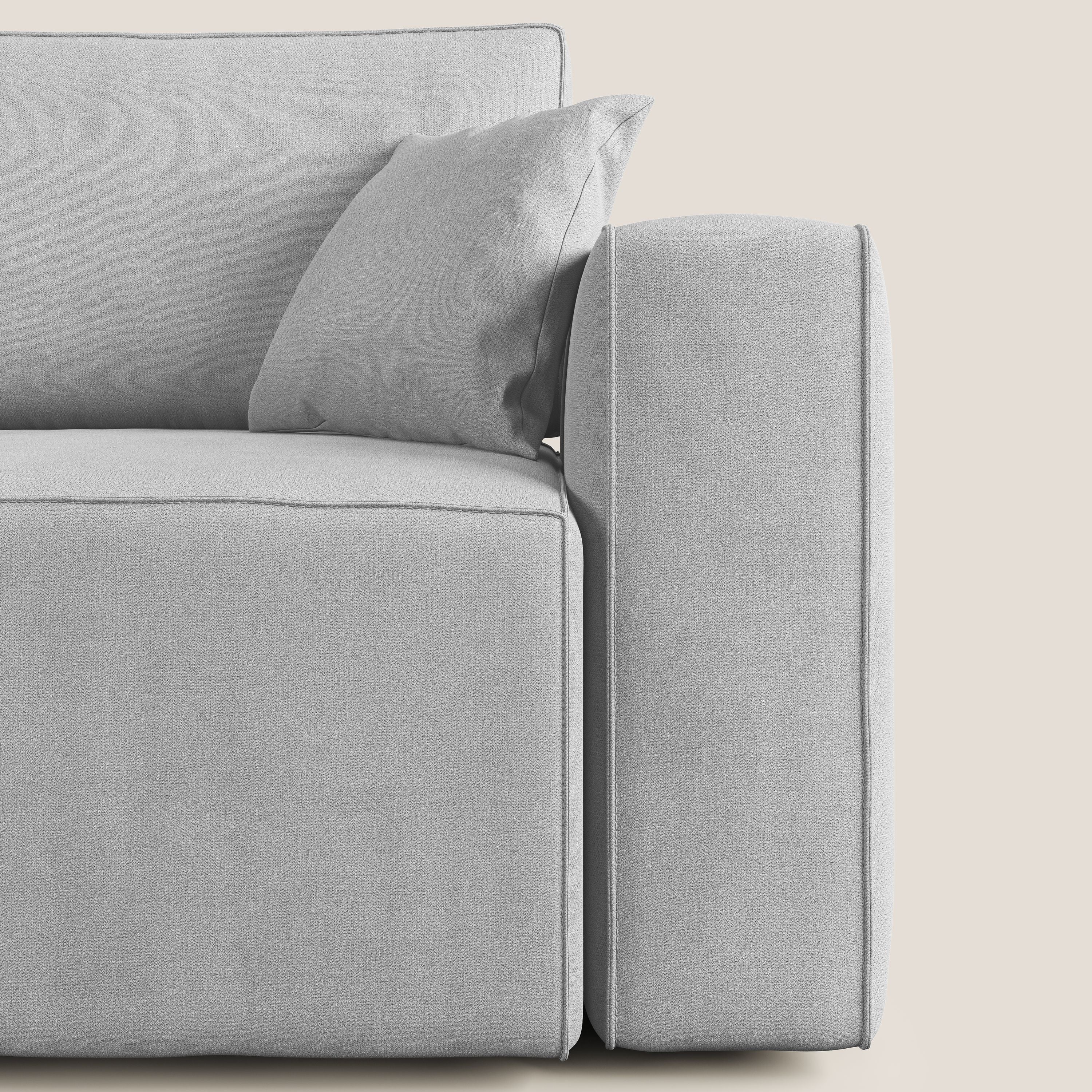Morfeo divano con sedute estraibili in morbido tessuto impermeabile T02 grigio chiaro - divani.store
