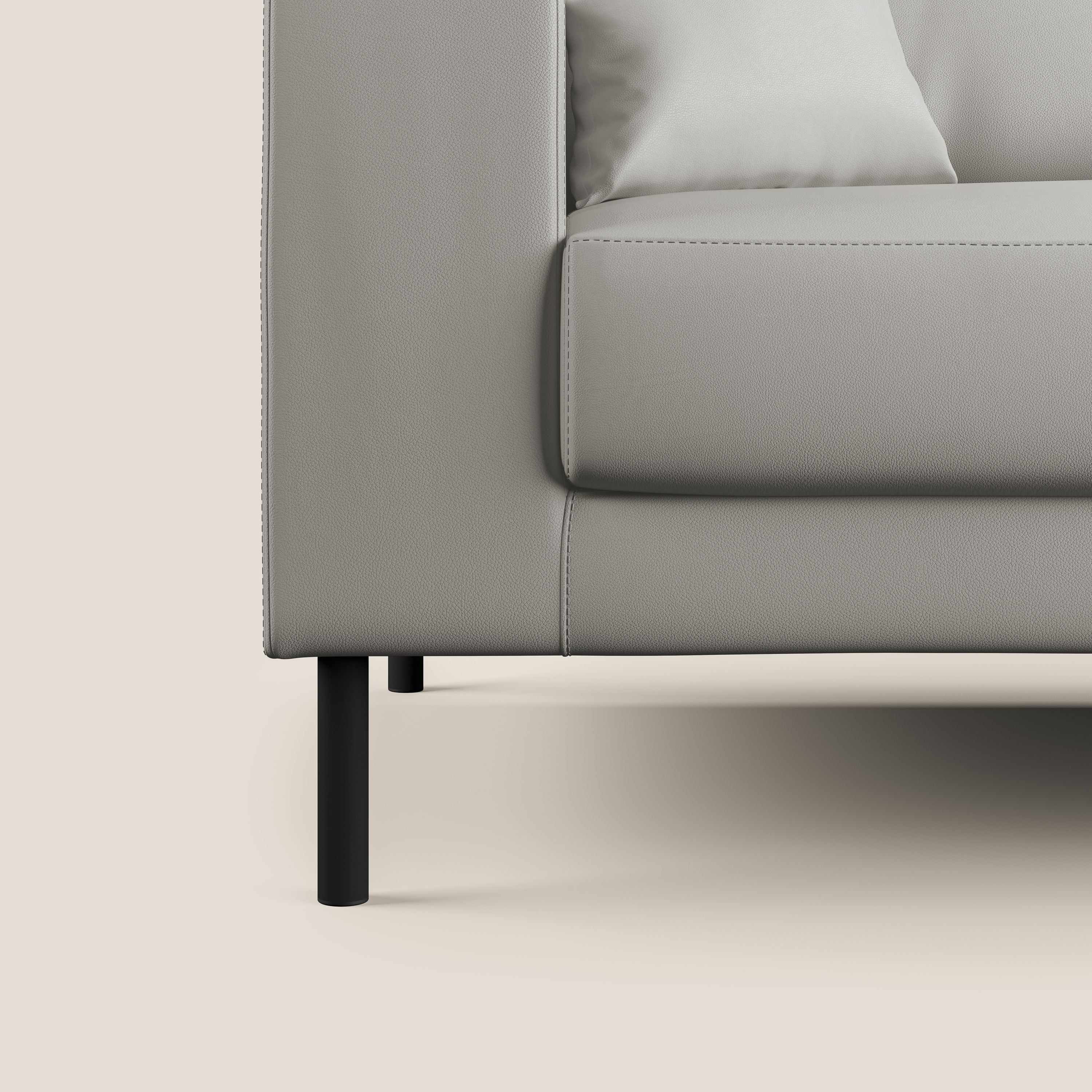 Uranio divano angolare moderno REVERSIBILE in Ecopelle impermeabile T04 grigio chiaro - divani.store