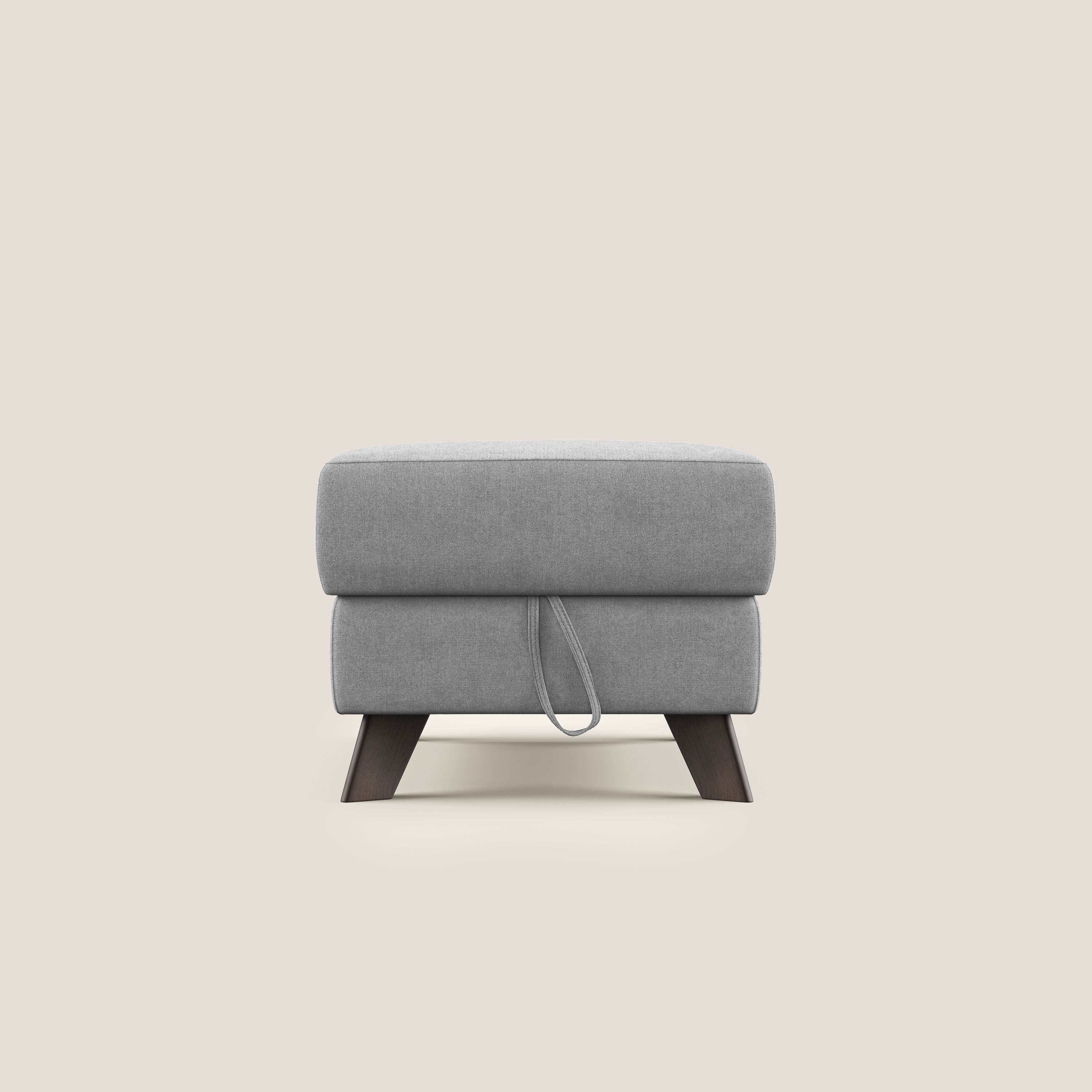 Moon Pouf contenitore e piedini alti in tessuto morbido impermeabile T02 grigio chiaro - divani.store