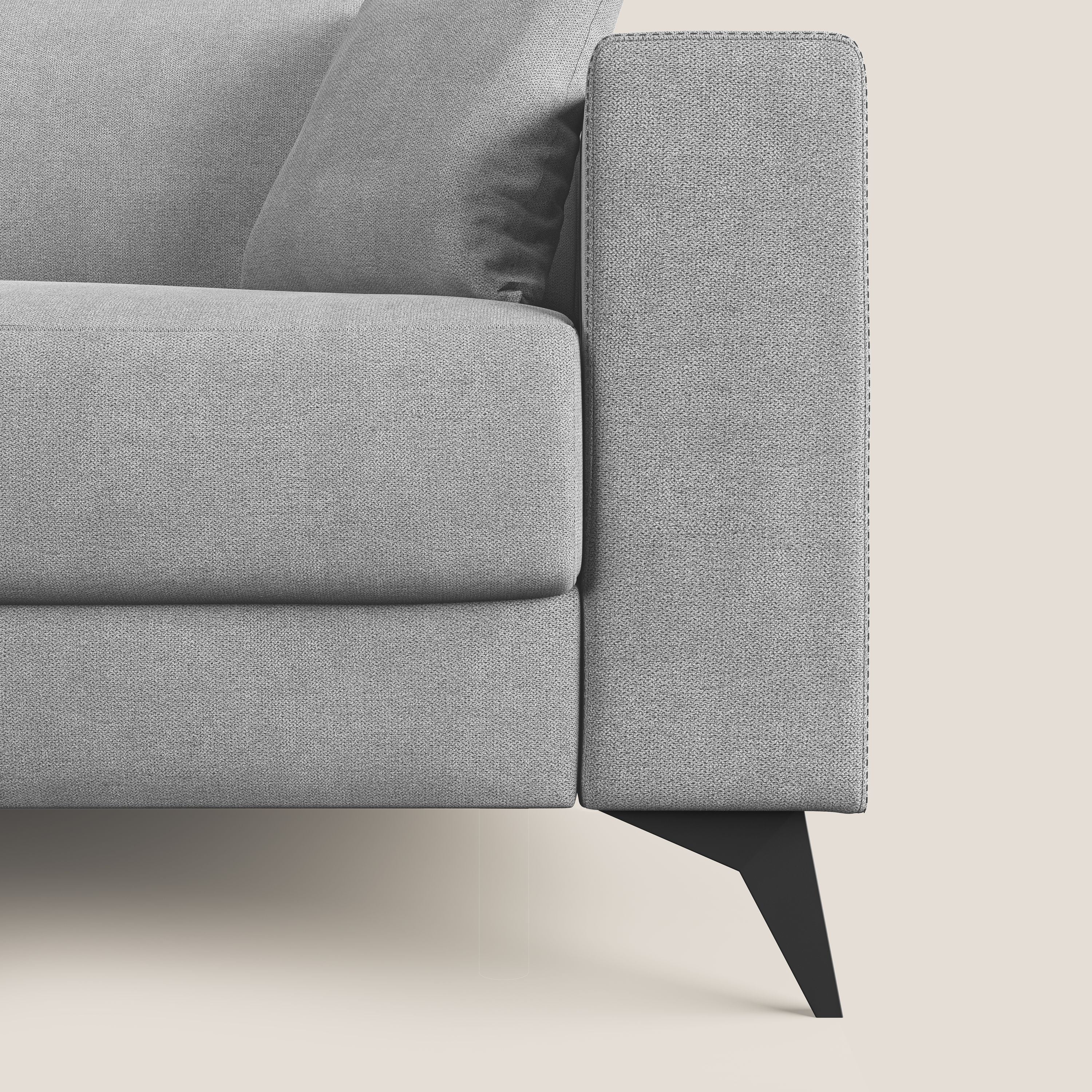 Pegaso divano letto con poggiatesta reclinabili e rivestimento T02 grigio chiaro - divani.store
