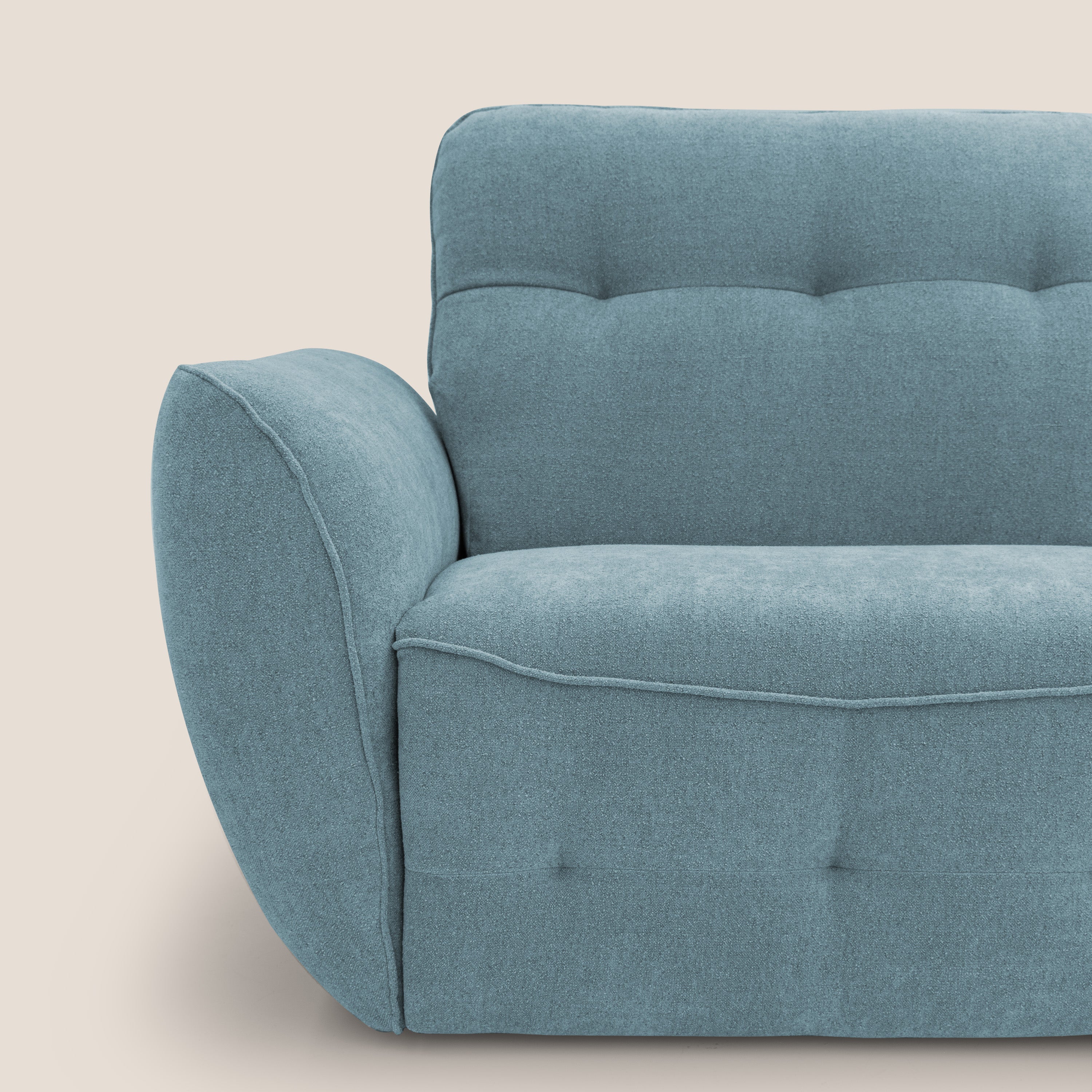 Cerbero divano 2 e 3 posti in morbido bouclé impermeabile T07 carta da zucchero - divani.store