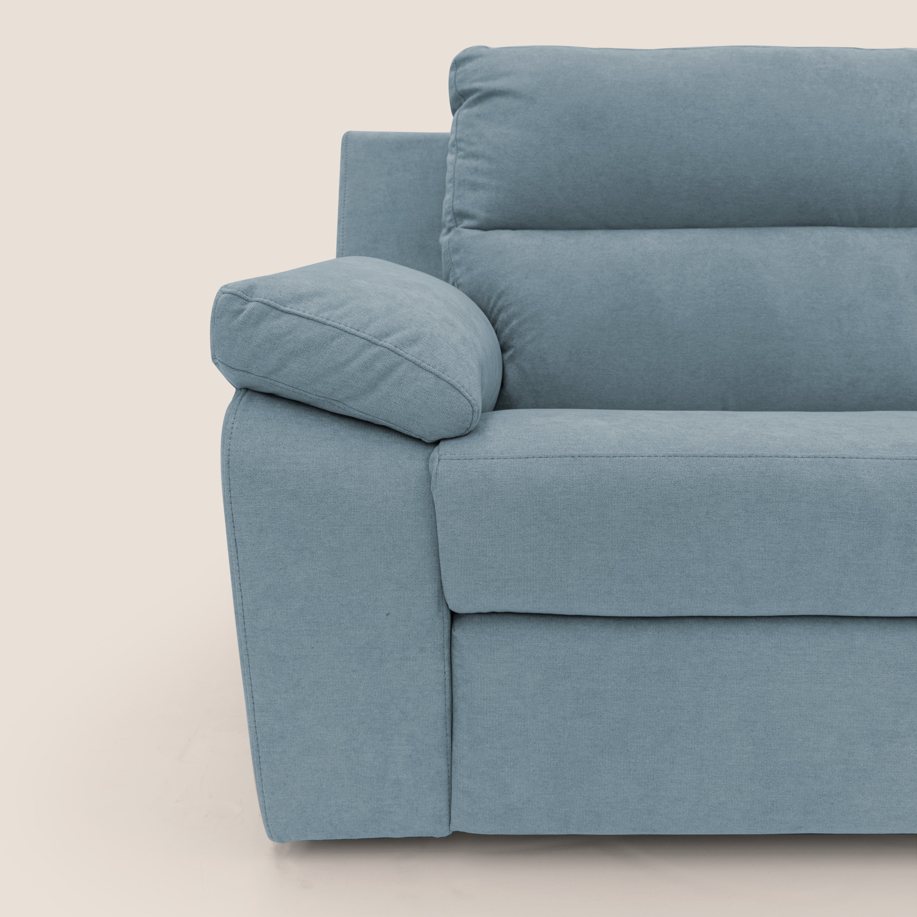 Romeo Divano relax con recliner elettrico in morbido tessuto impermeabile T02 carta da zucchero - divani.store