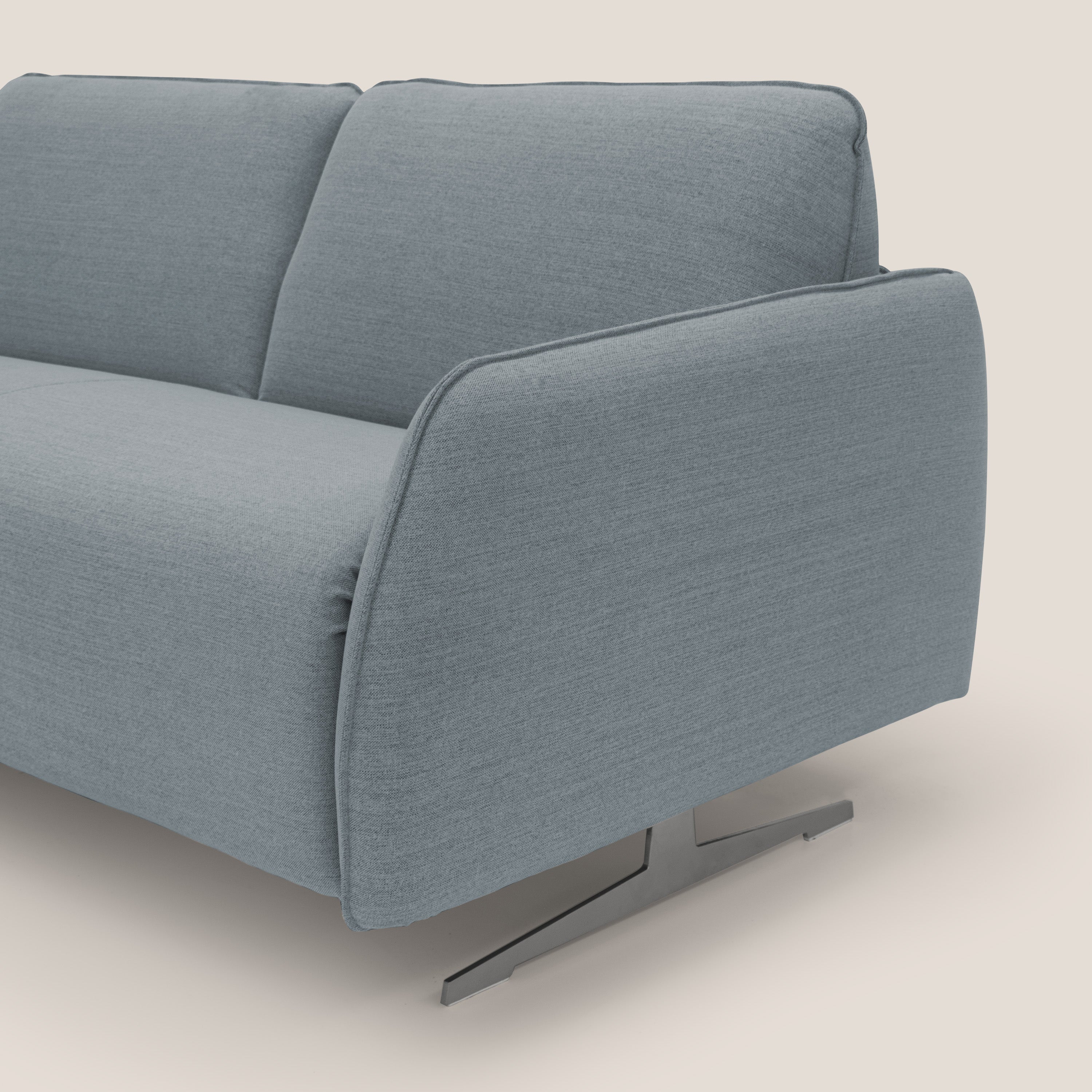 Texas Divano letto matrimoniale moderno in tessuto impermeabile T19 carta da zucchero - divani.store