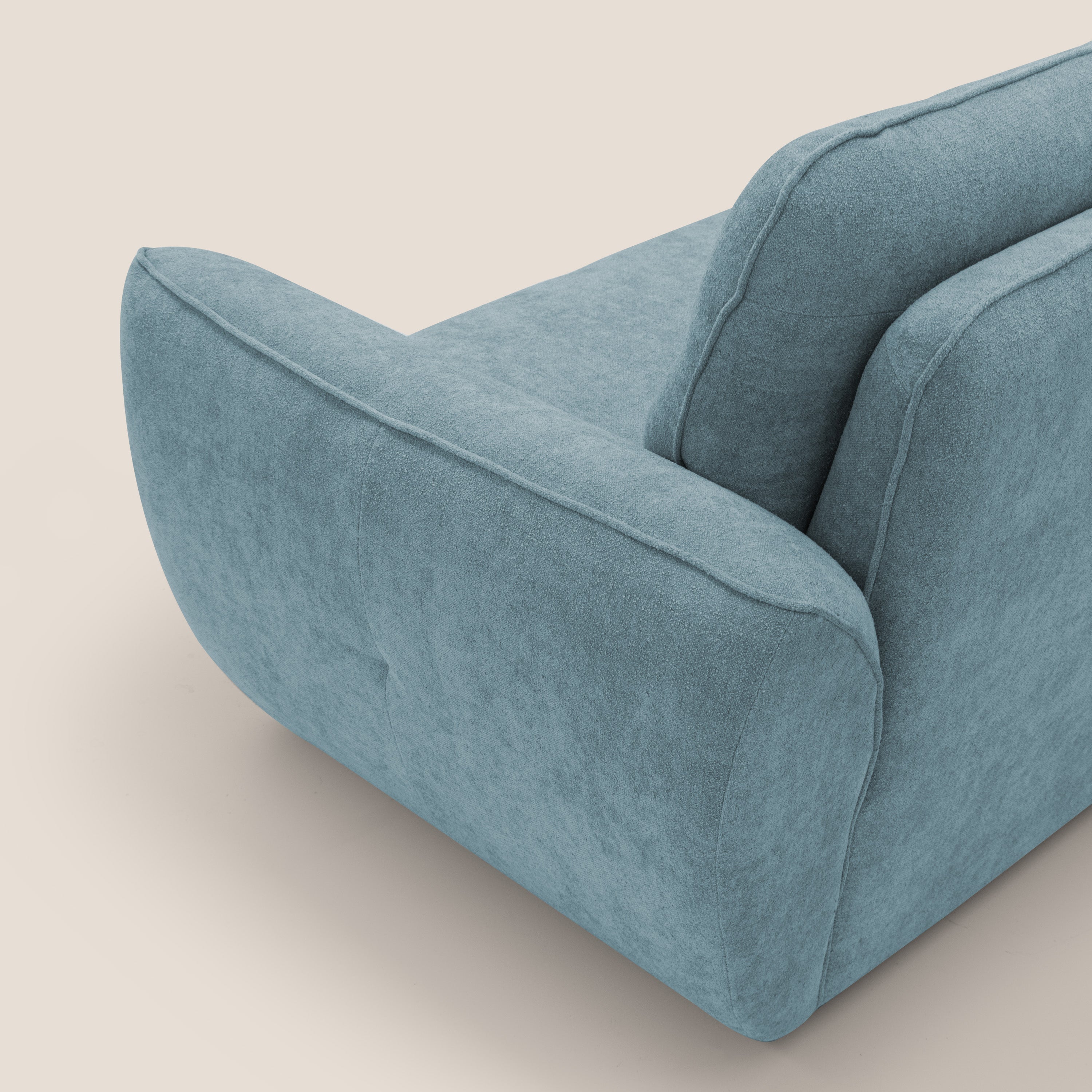 Cerbero divano 2 e 3 posti in morbido bouclé impermeabile T07 carta da zucchero - divani.store