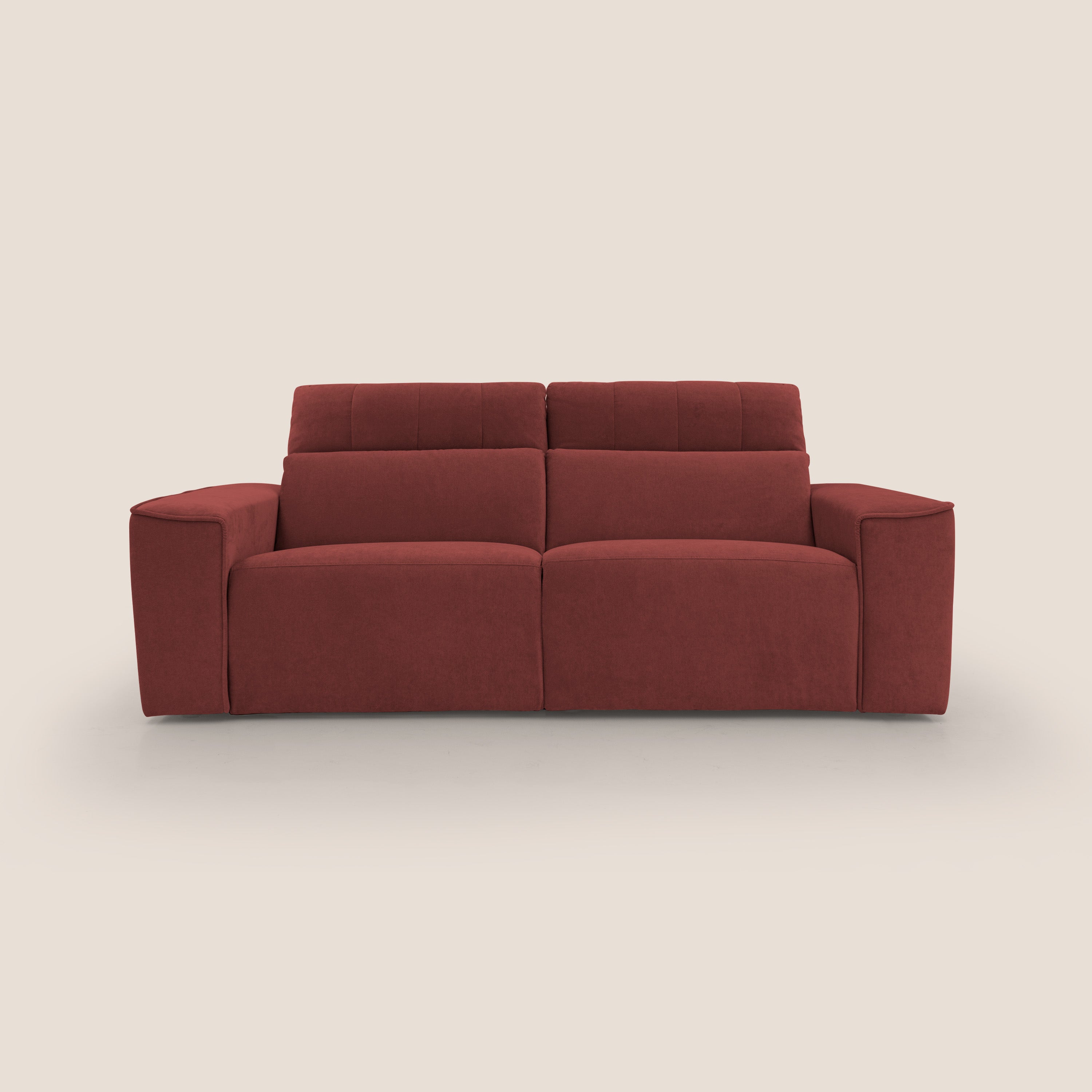 Clark Divano modulare con opzione relax elettrico in tessuto smacchiabile impermeabile T17 rosso - divani.store