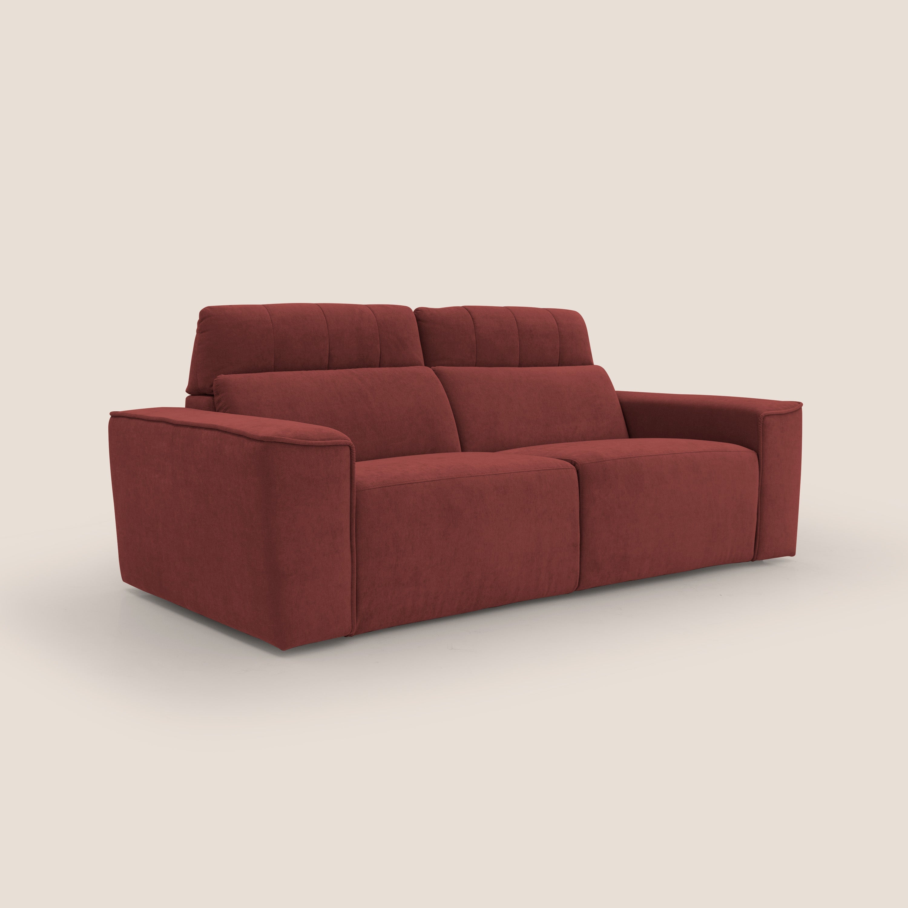 Clark Divano modulare con opzione relax elettrico in tessuto smacchiabile impermeabile T17 rosso - divani.store