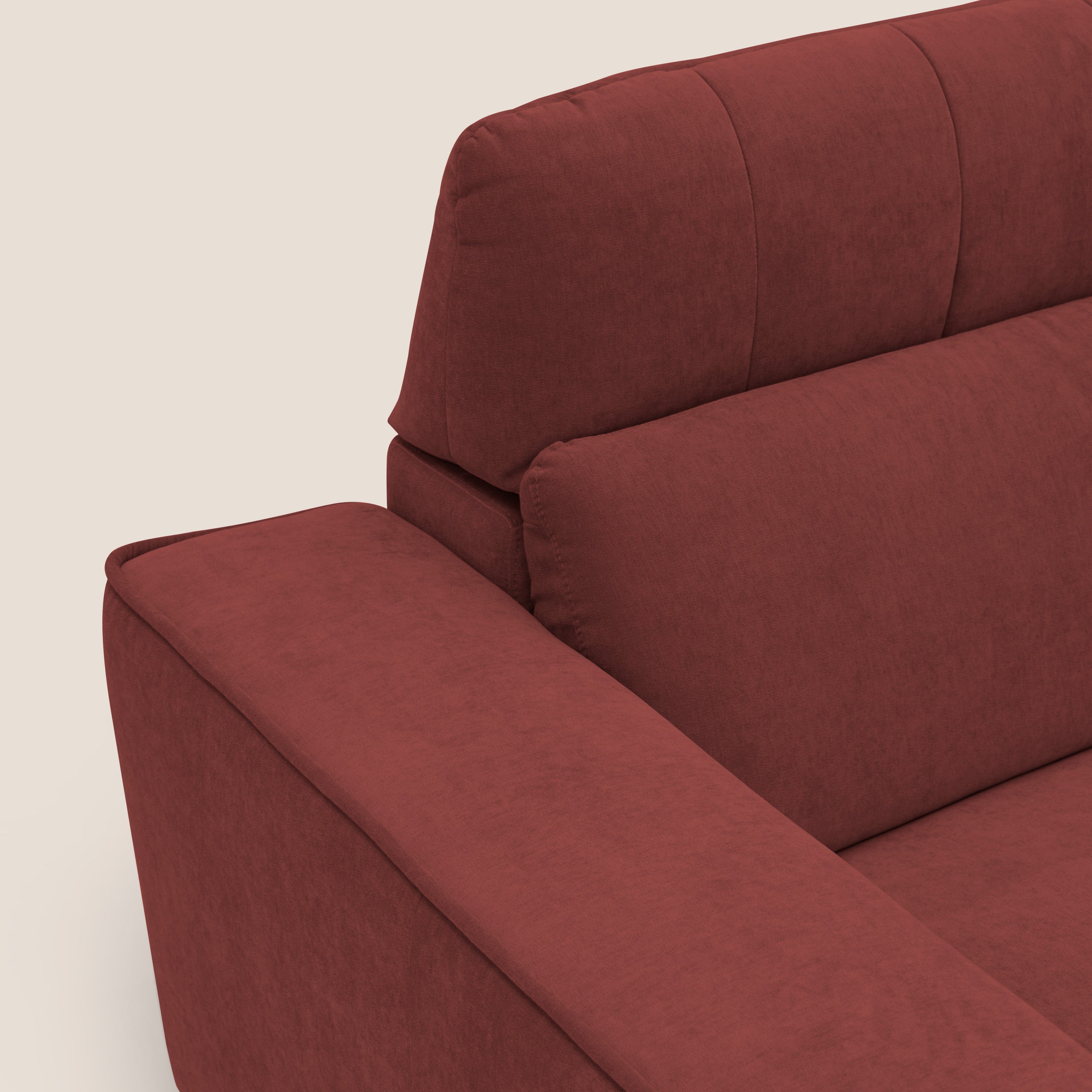 Clark Divano angolare con opzione relax elettrico in tessuto smacchiabile impermeabile T17 rosso - divani.store