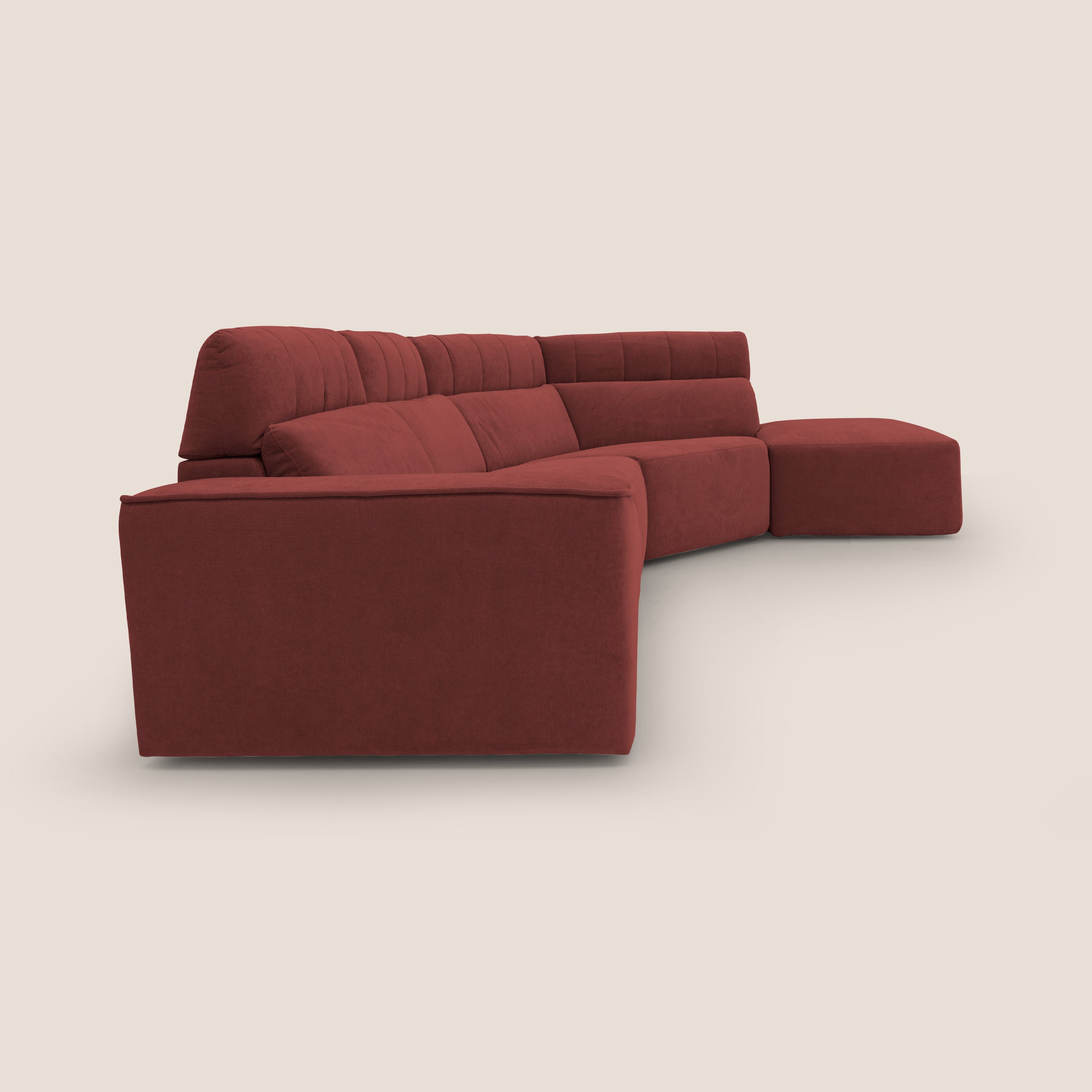 Clark Divano angolare con opzione relax elettrico in tessuto smacchiabile impermeabile T17 rosso - divani.store