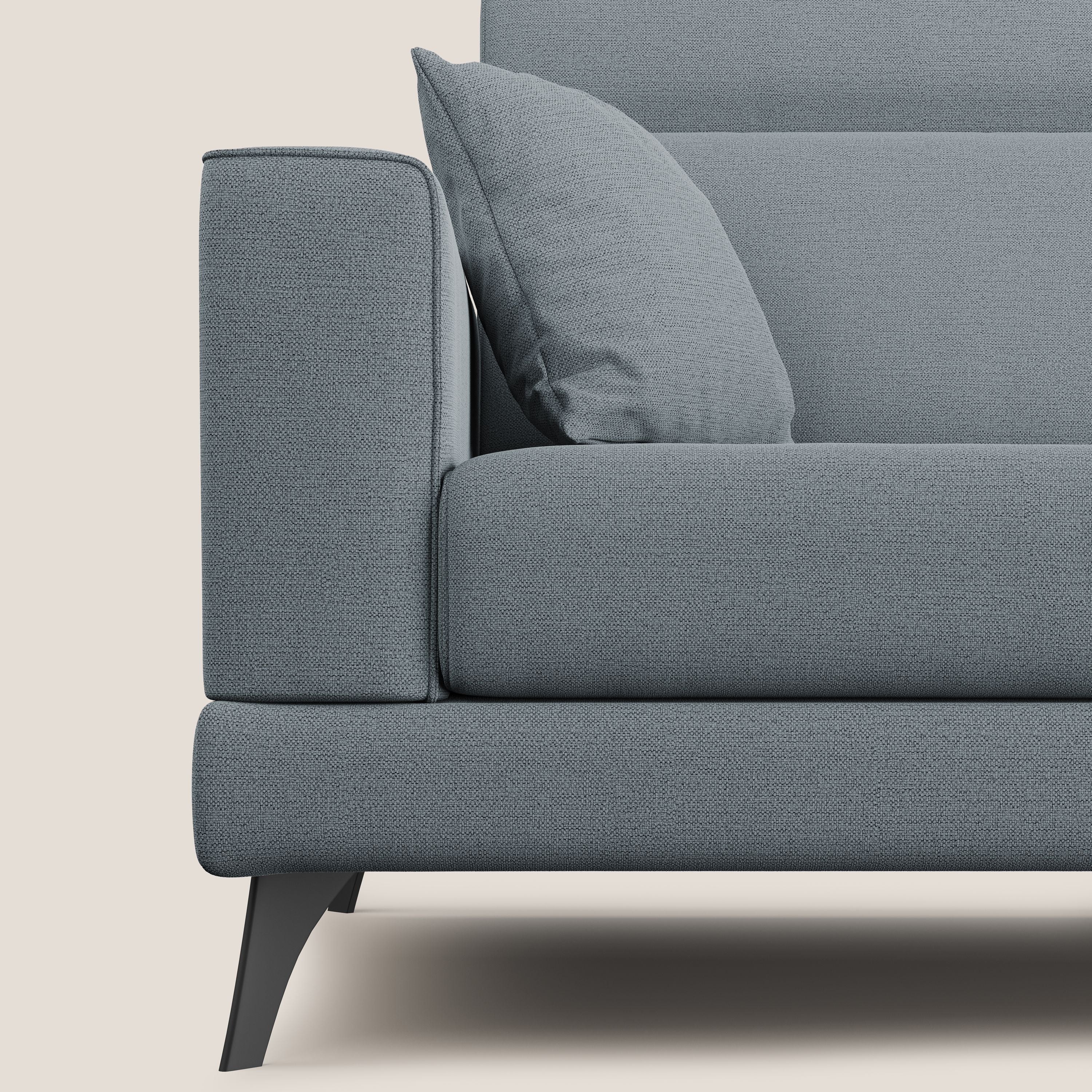 Slide Divano con schienali traslanti e poggiatesta in tessuto simil cotone impermeabile T19 carta da zucchero - divani.store