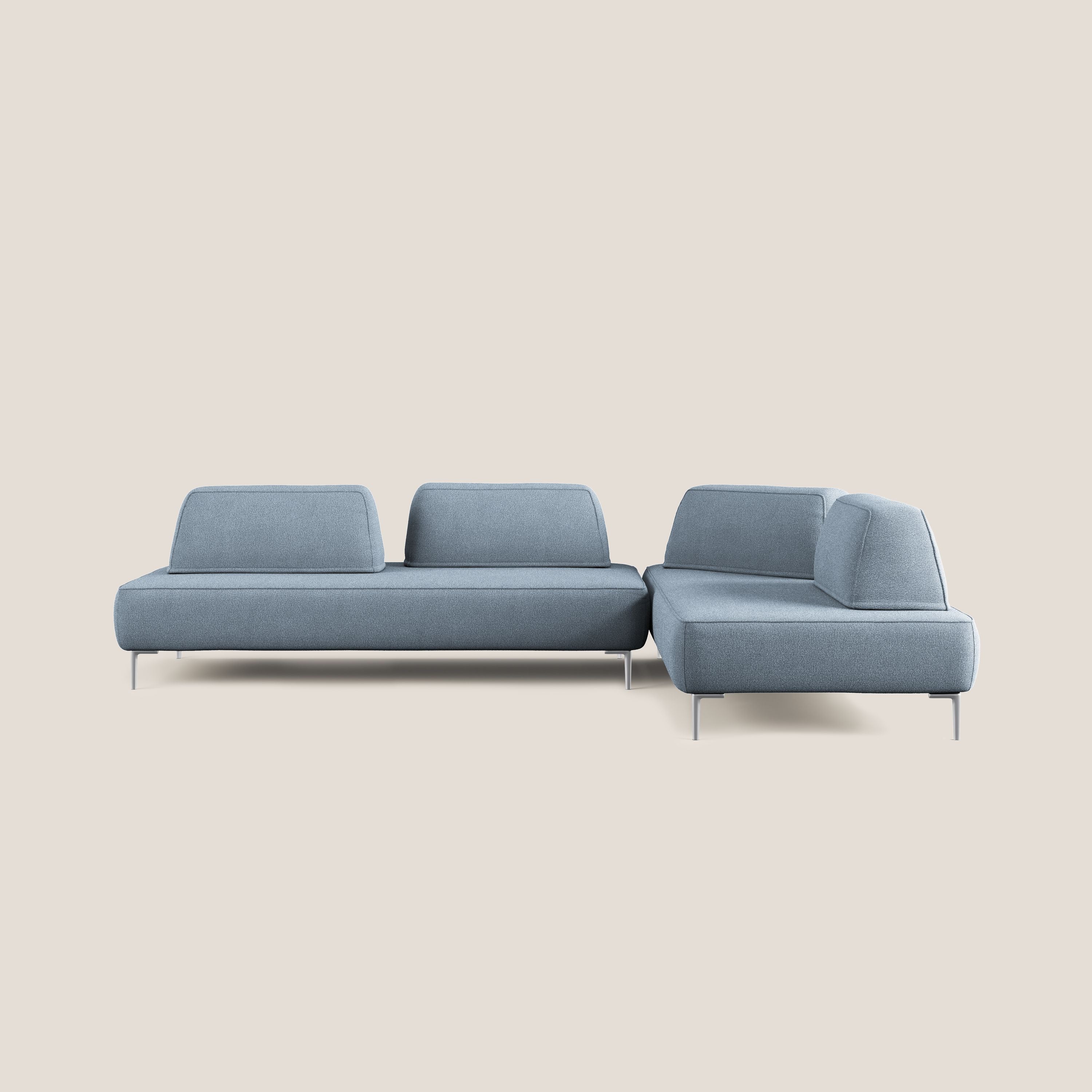 Newton divano angolare modulare con schienali movibili T07 carta da zucchero - divani.store