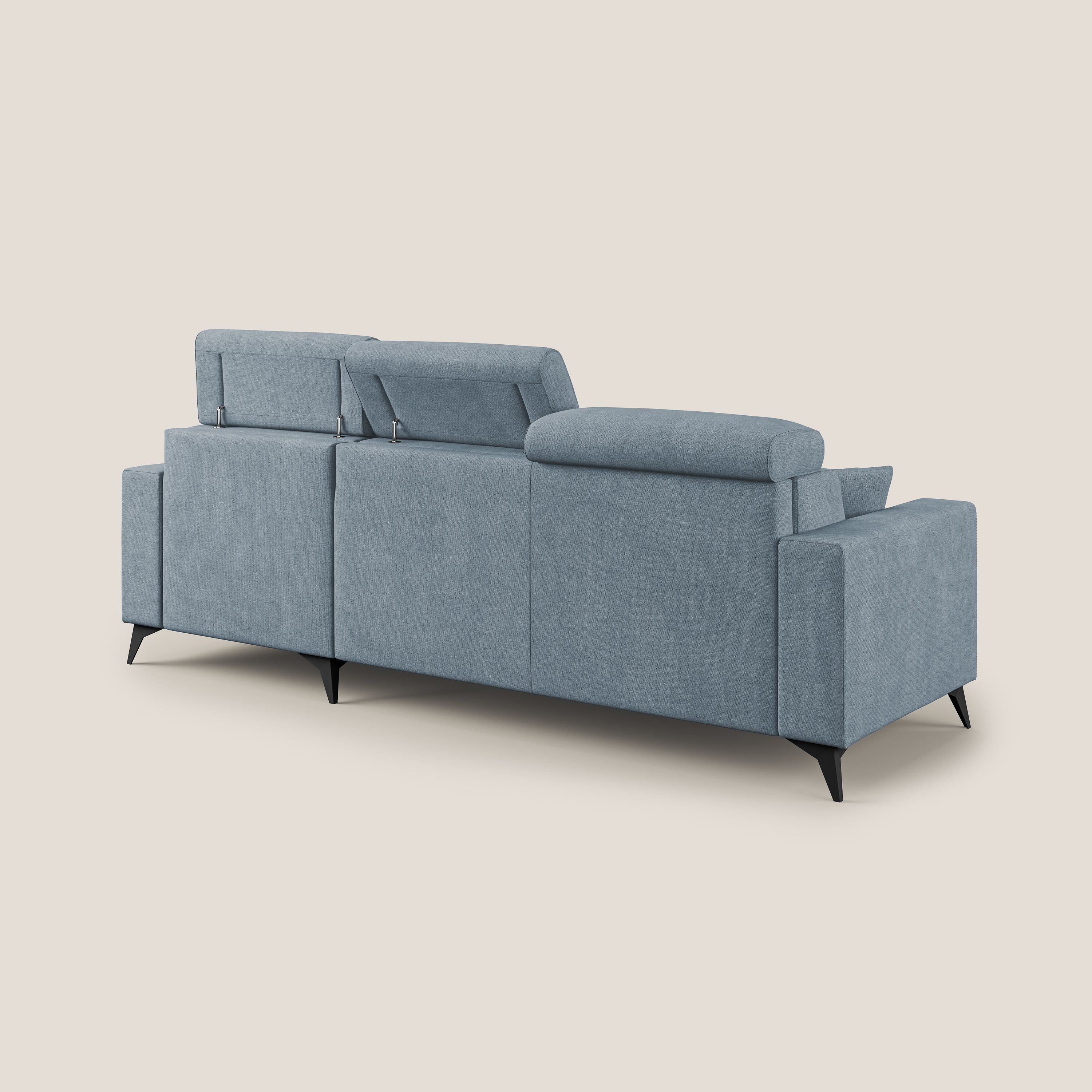 Pegaso divano letto angolare con poggiatesta reclinabili e rivestimento impermeabile T02 carta da zucchero - divani.store