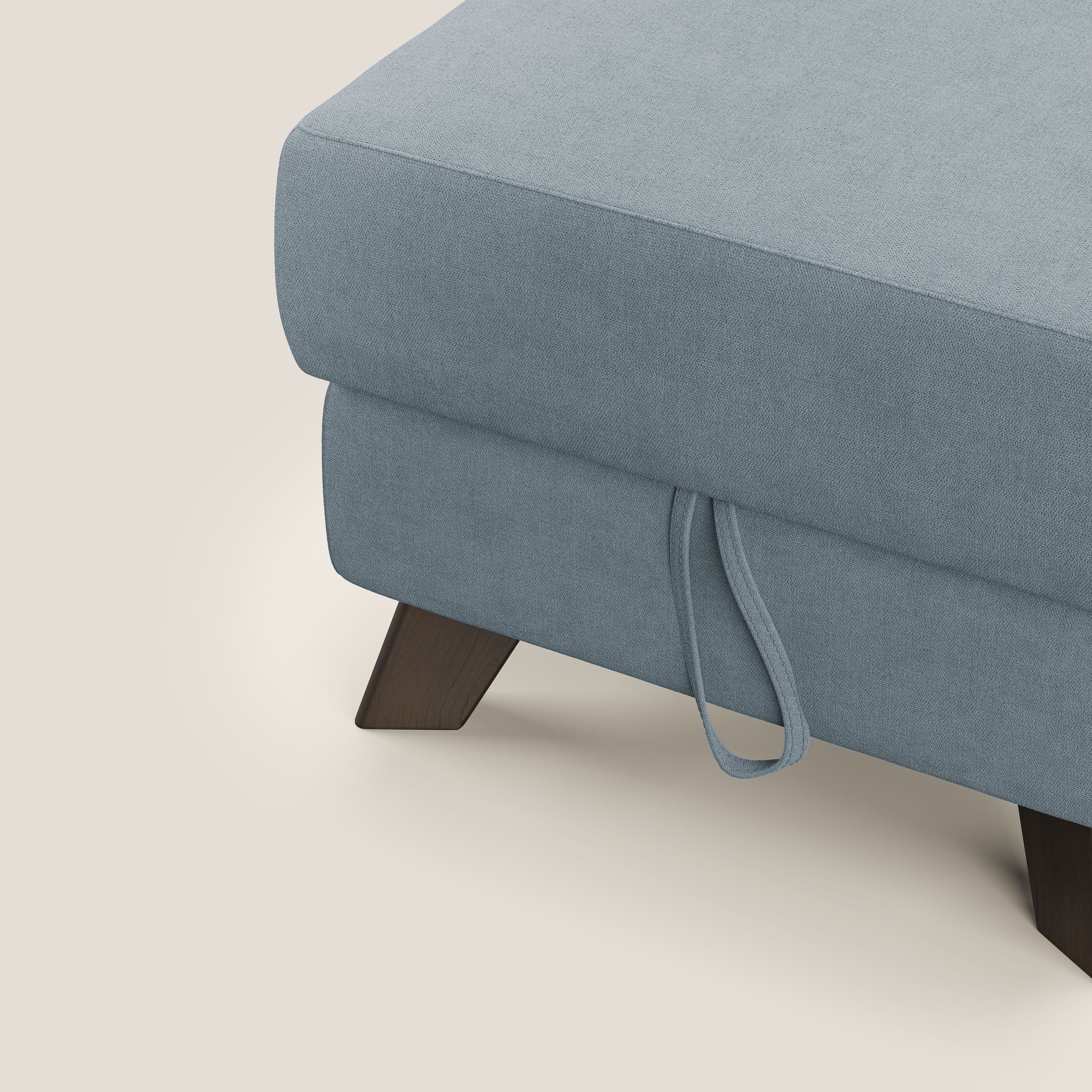 Moon Pouf contenitore e piedini alti in tessuto morbido impermeabile T02 carta da zucchero - divani.store