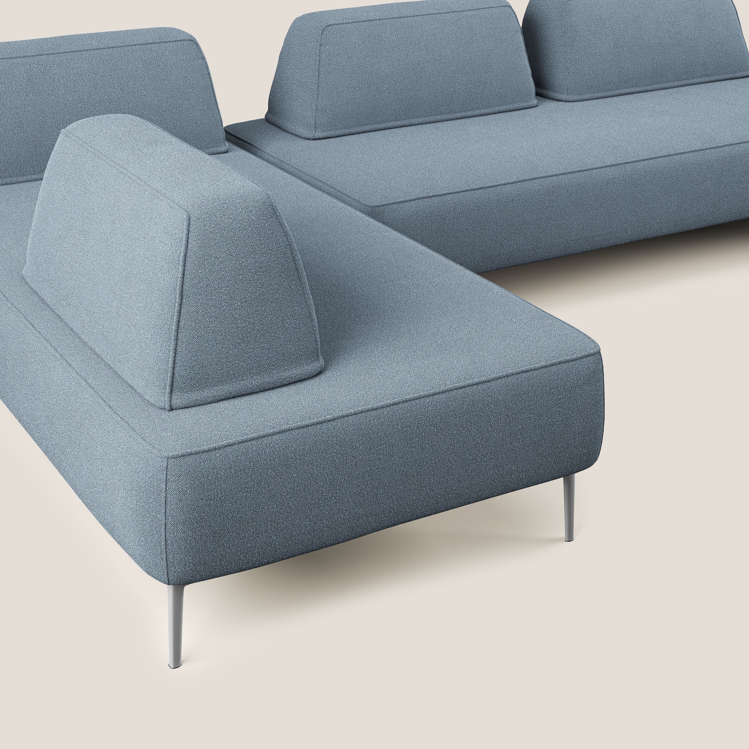 Newton divano panoramico modulare con schienali movibili T07 carta da zucchero - divani.store