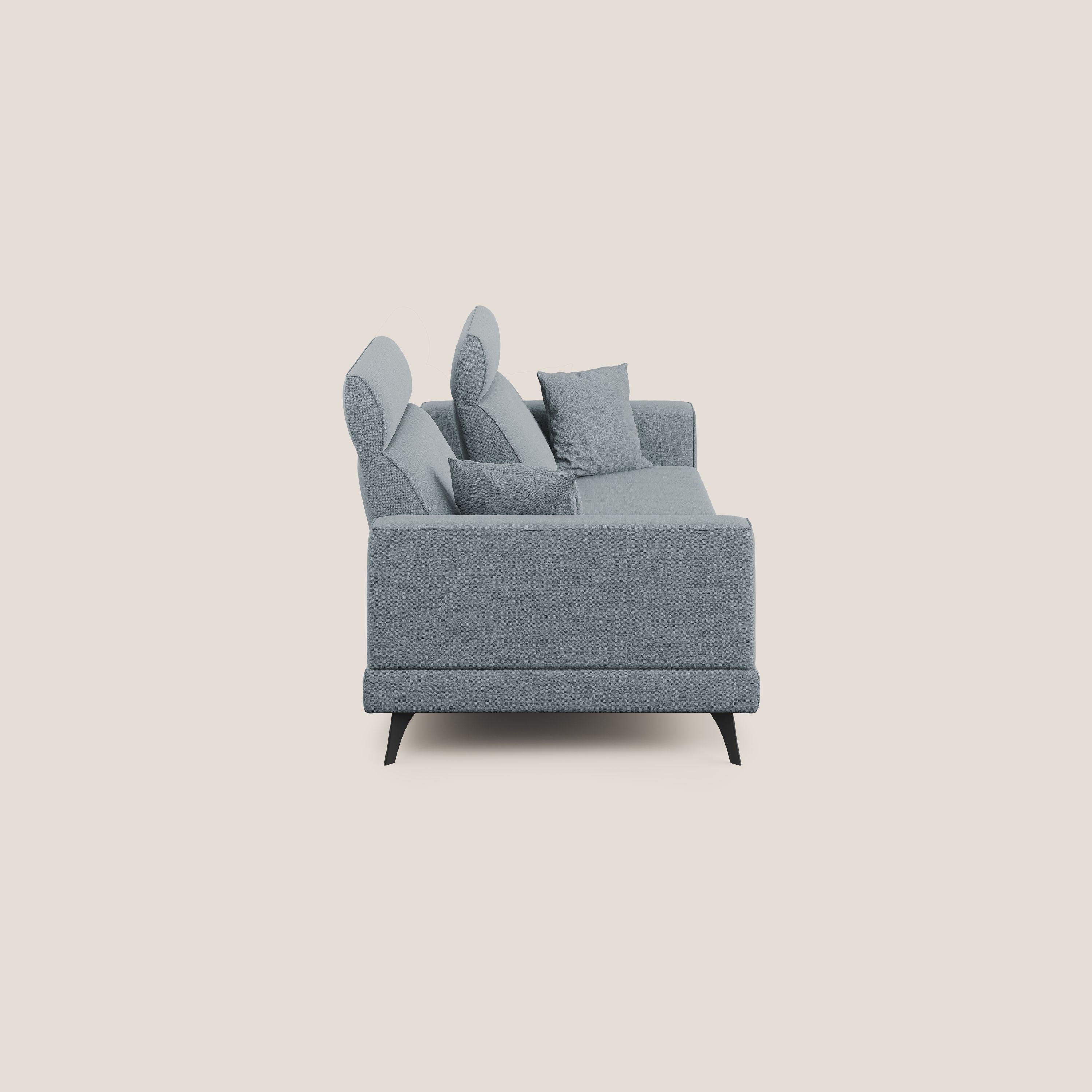 Slide Divano con schienali traslanti e poggiatesta in tessuto simil cotone impermeabile T19 carta da zucchero - divani.store