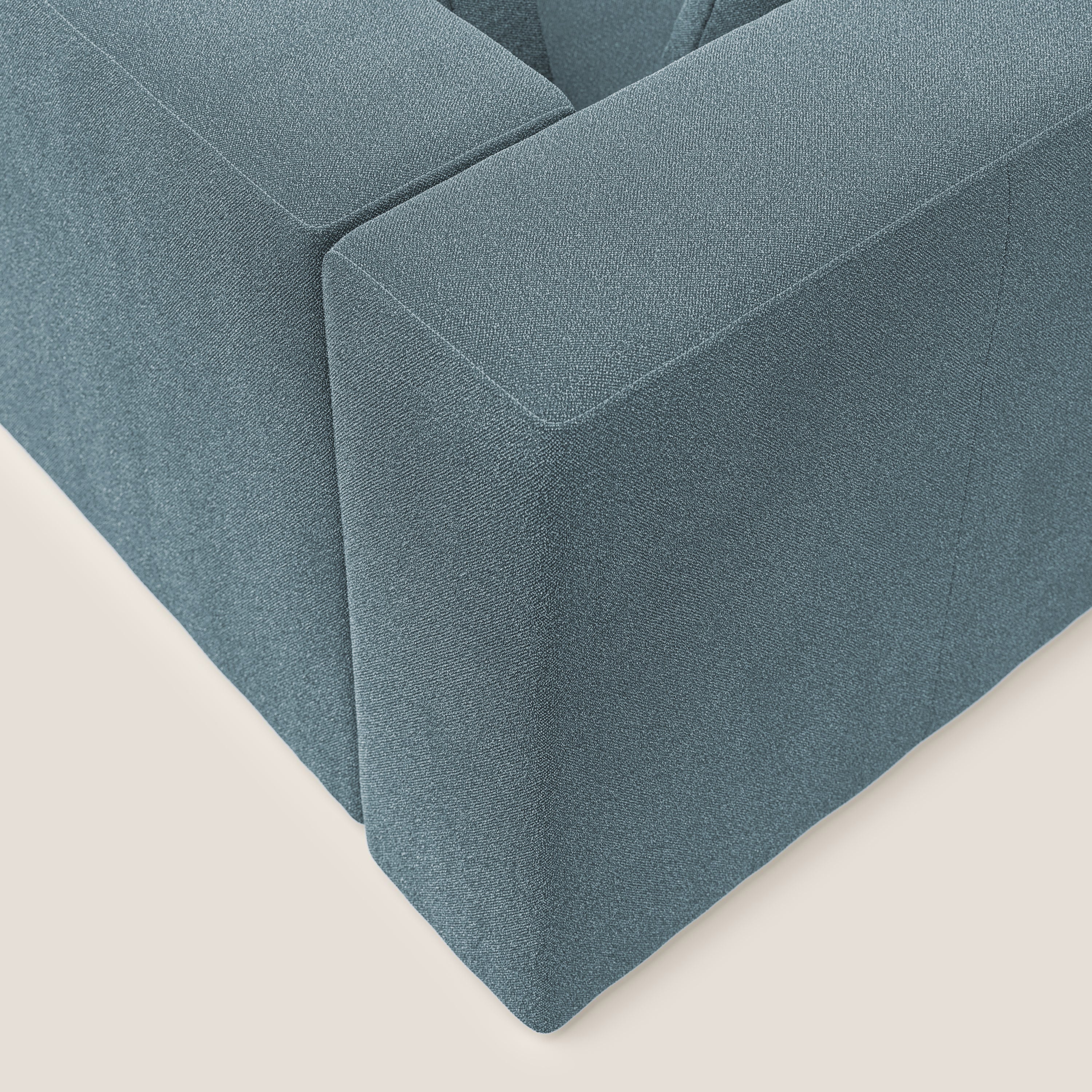 Nettuno divano angolare componibile in morbido tessuto bouclè T07 carta da zucchero - divani.store