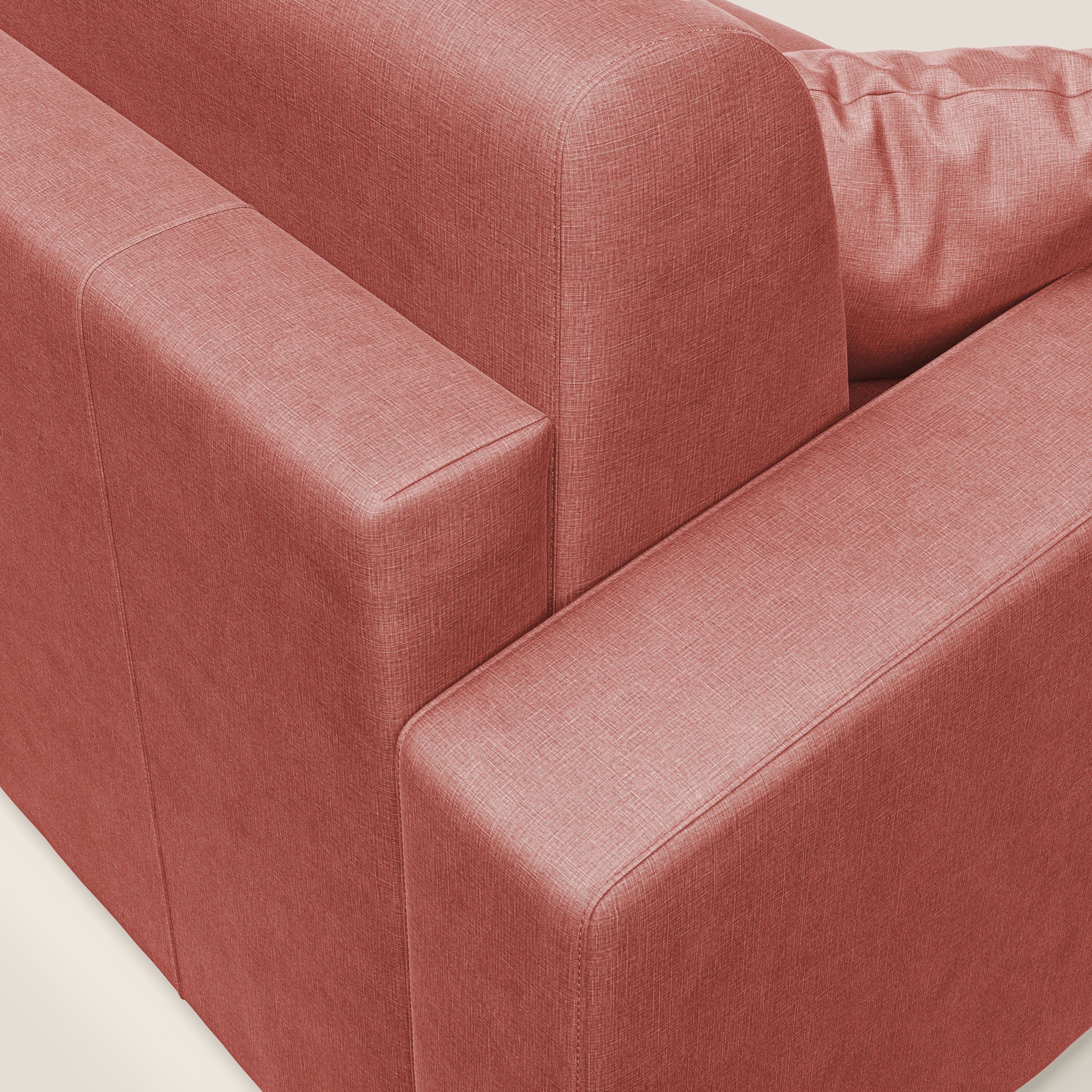 Lebron Divano letto angolare con penisola in velluto morbido T01 salmone - divani.store