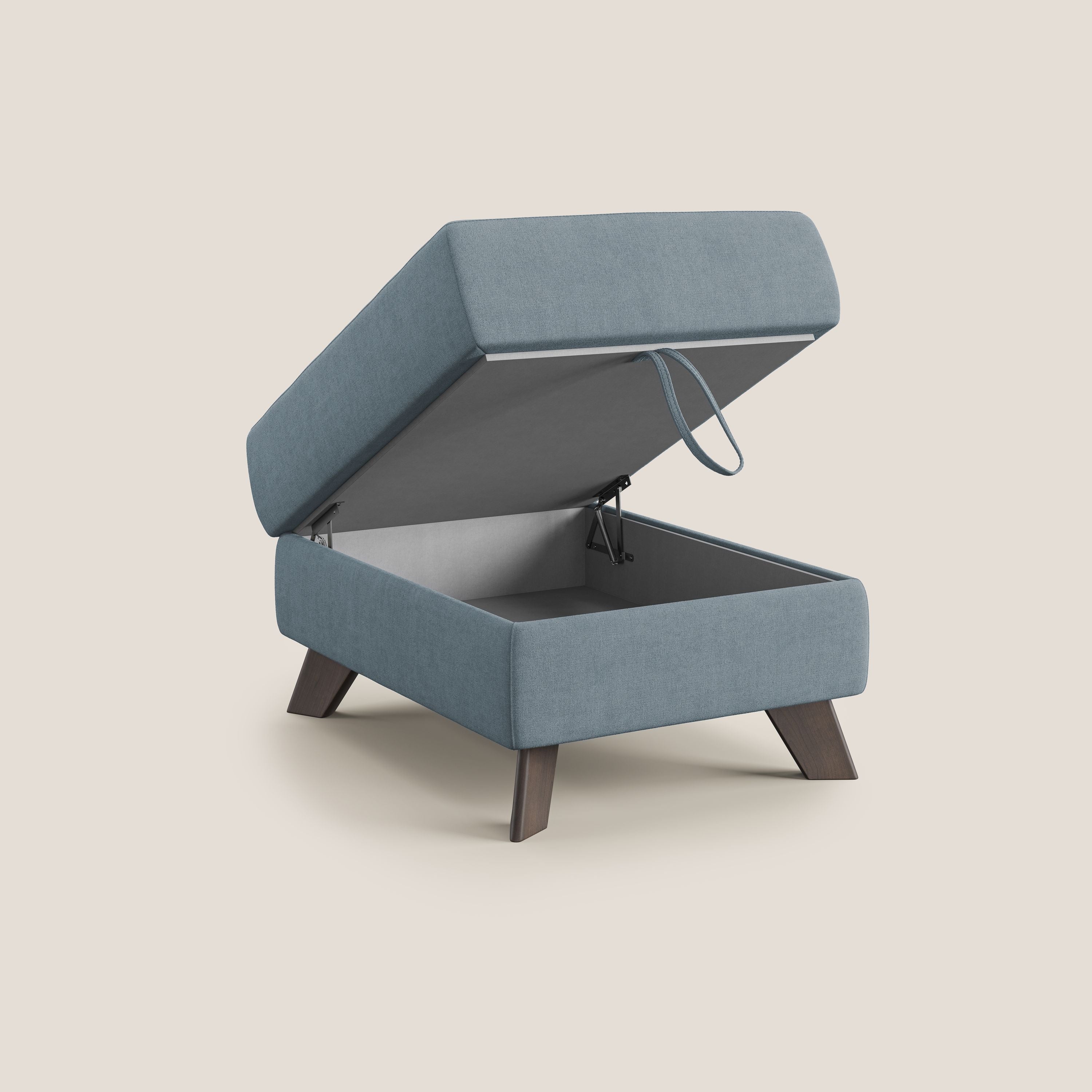 Moon Pouf contenitore e piedini alti in tessuto morbido impermeabile T02 carta da zucchero - divani.store