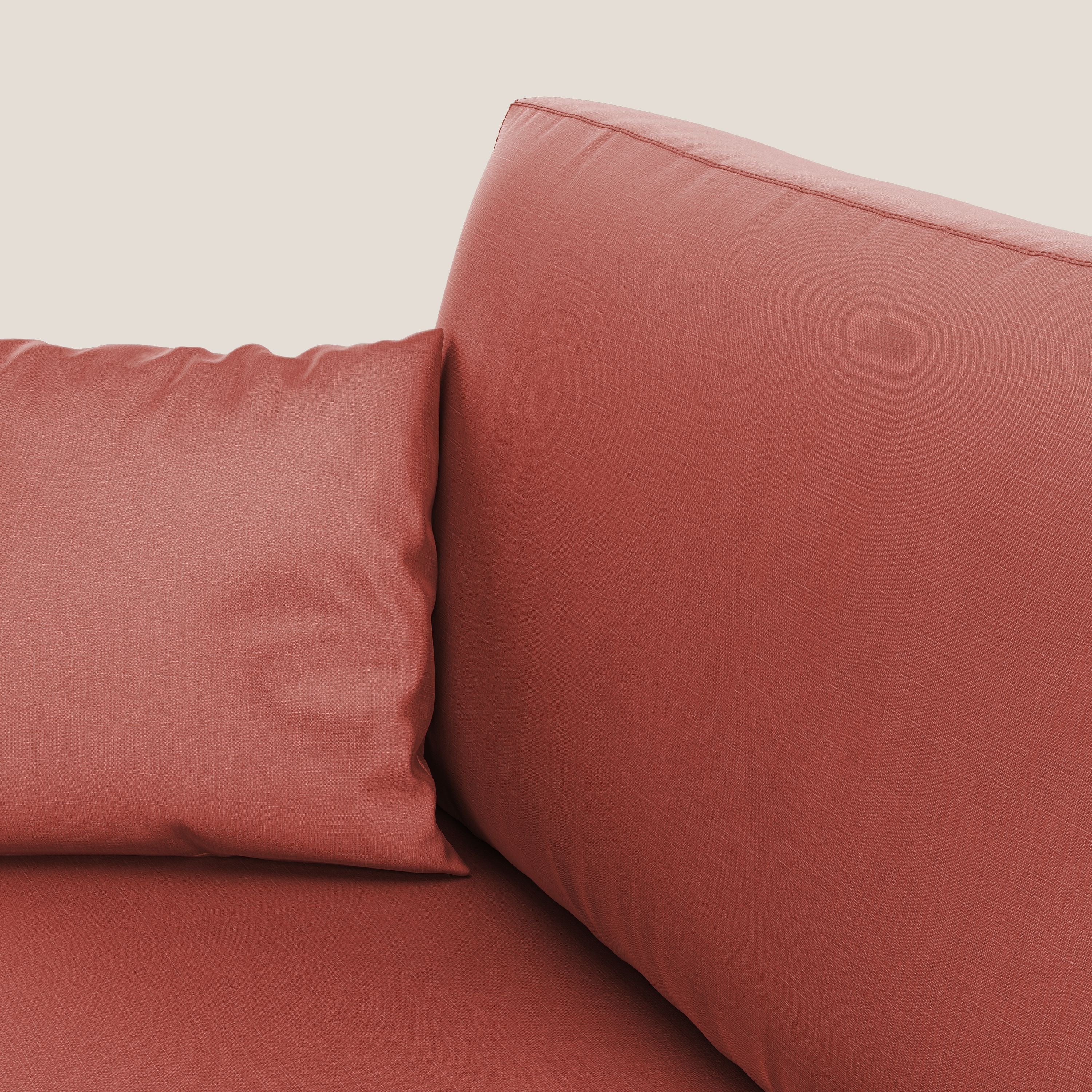 Andromeda divano letto matrimoniale in velluto morbido impermeabile T01 salmone - divani.store