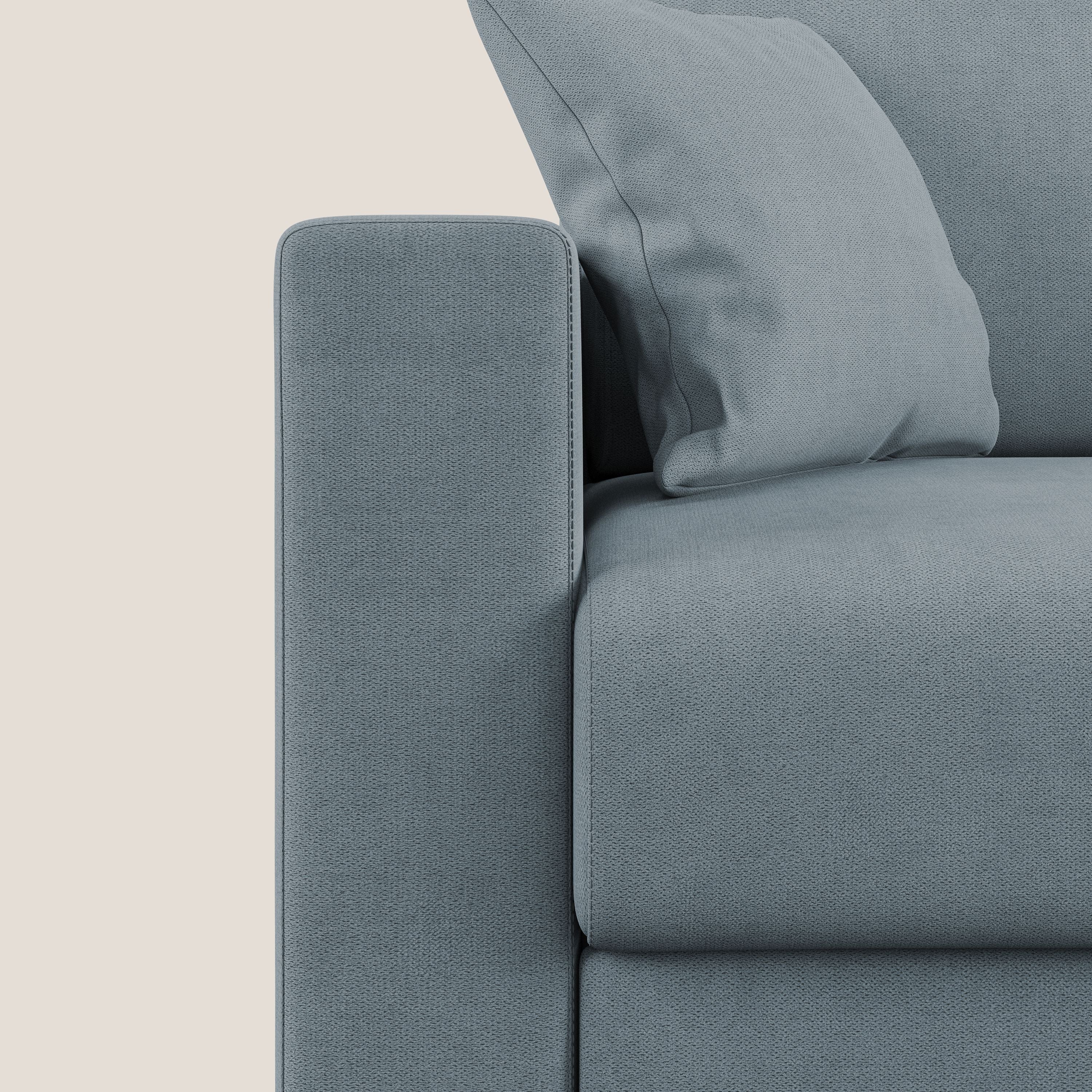 Kafka divano letto angolare in morbido tessuto impermeabile T02 carta da zucchero - divani.store