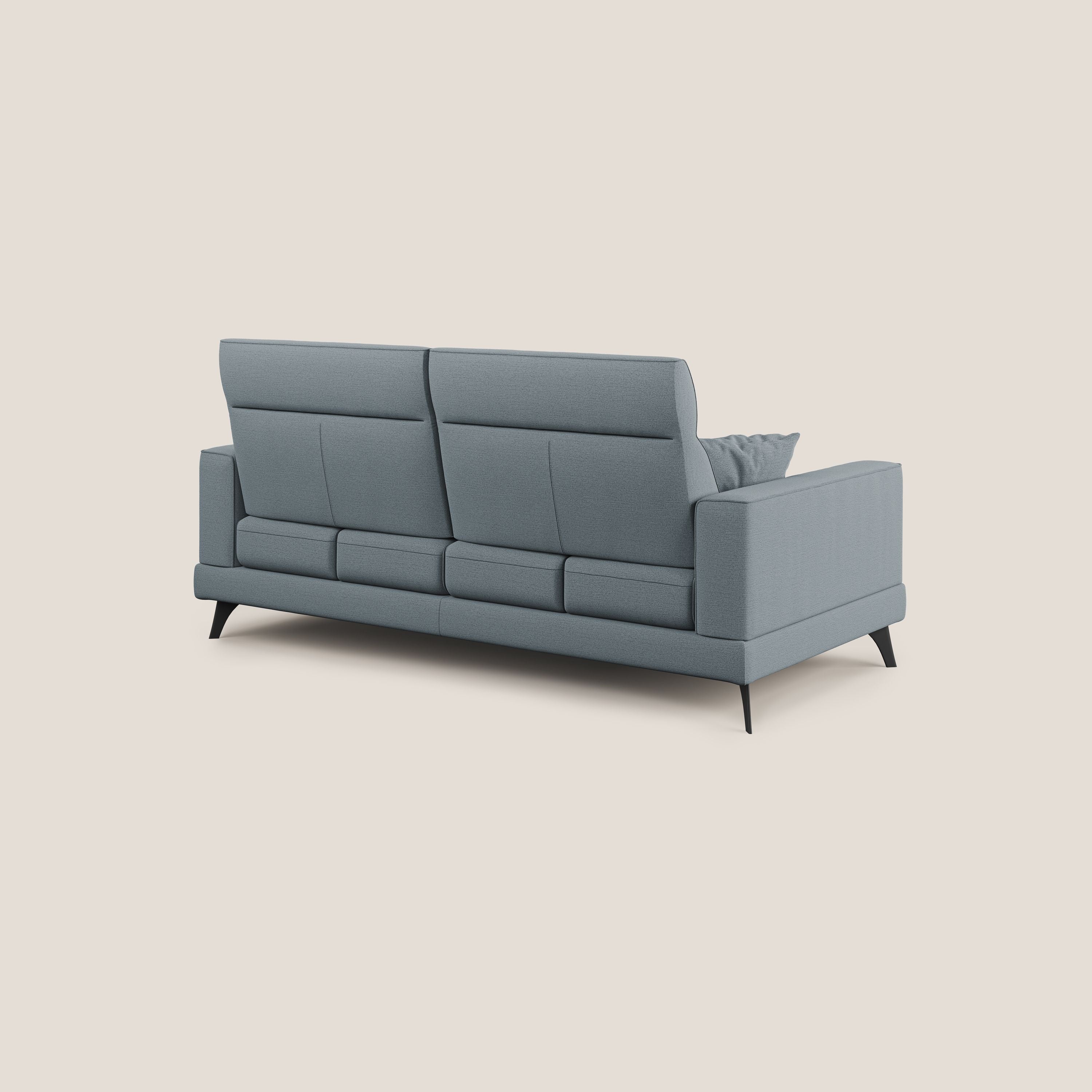 Slide Divano con schienali traslanti e poggiatesta in tessuto simil cotone impermeabile T19 carta da zucchero - divani.store