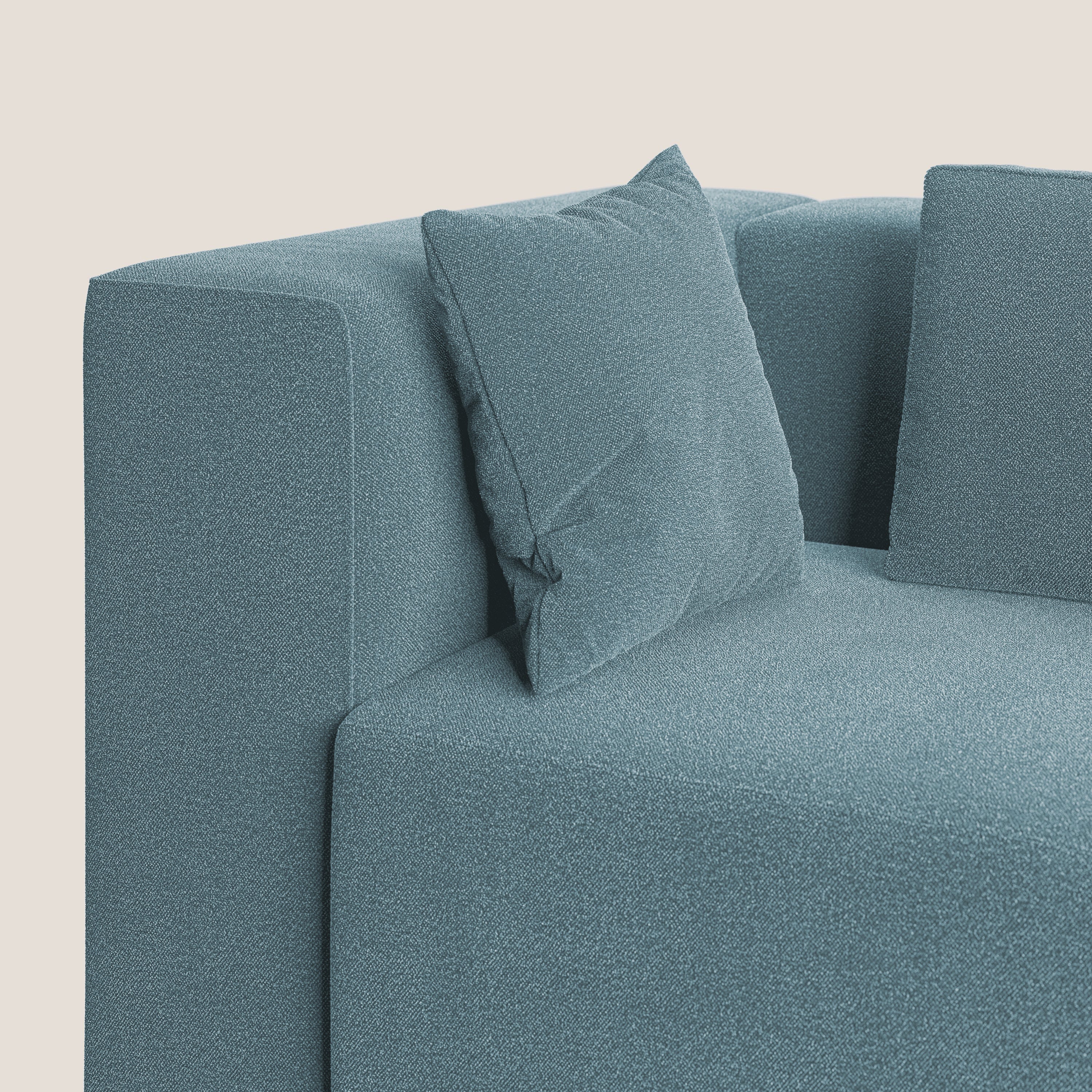 Nettuno divano moderno componibile in morbido tessuto bouclè T07 carta da zucchero - divani.store