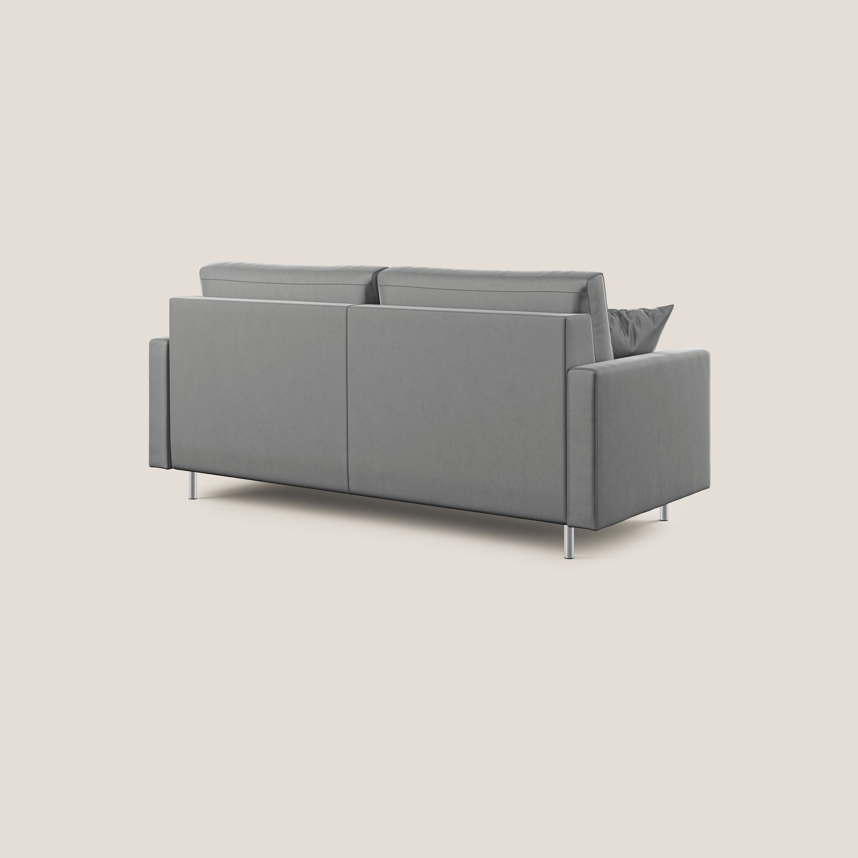 Andromeda divano letto matrimoniale in velluto morbido impermeabile T01 grigio - divani.store