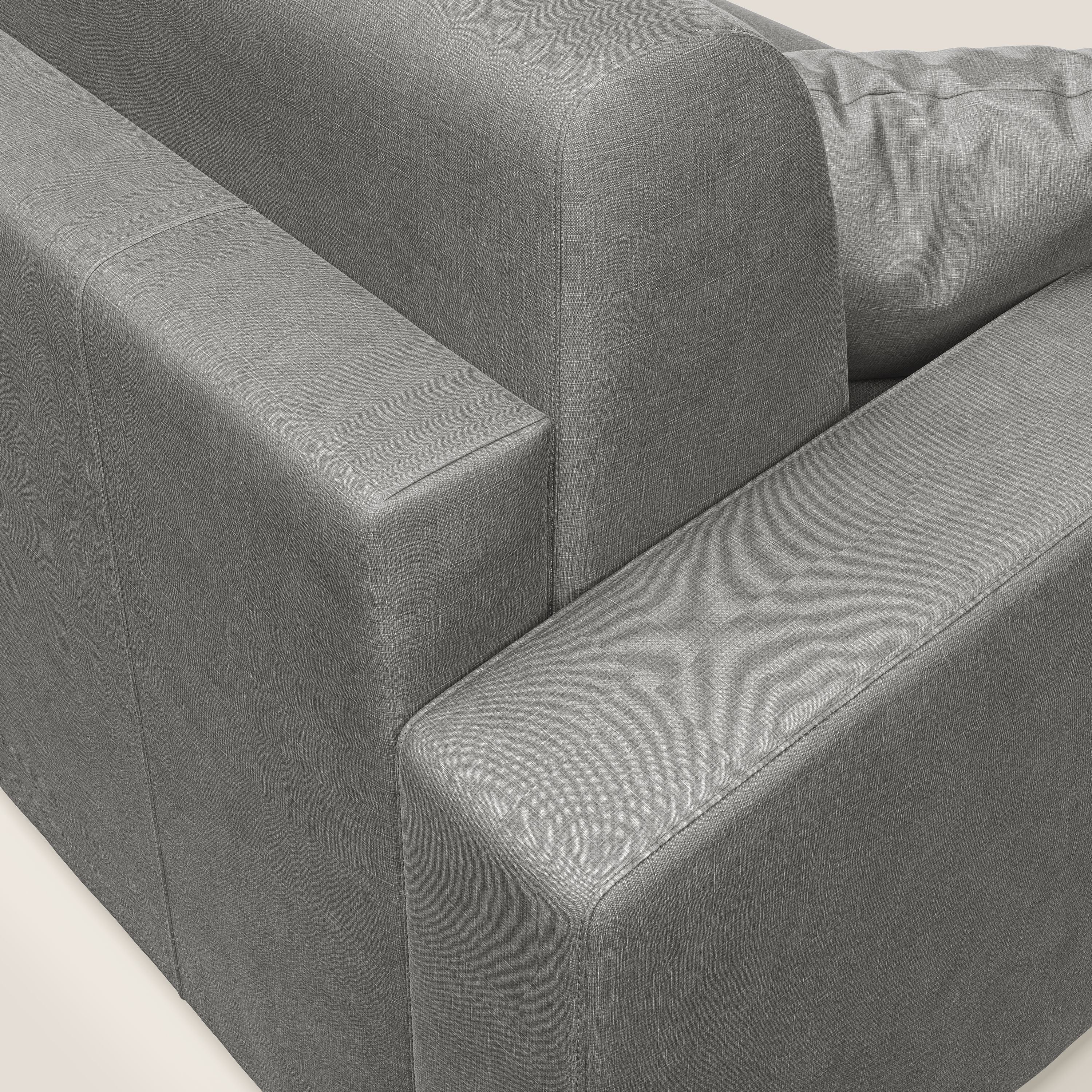 Lebron Divano letto angolare con penisola in velluto morbido T01 grigio - divani.store