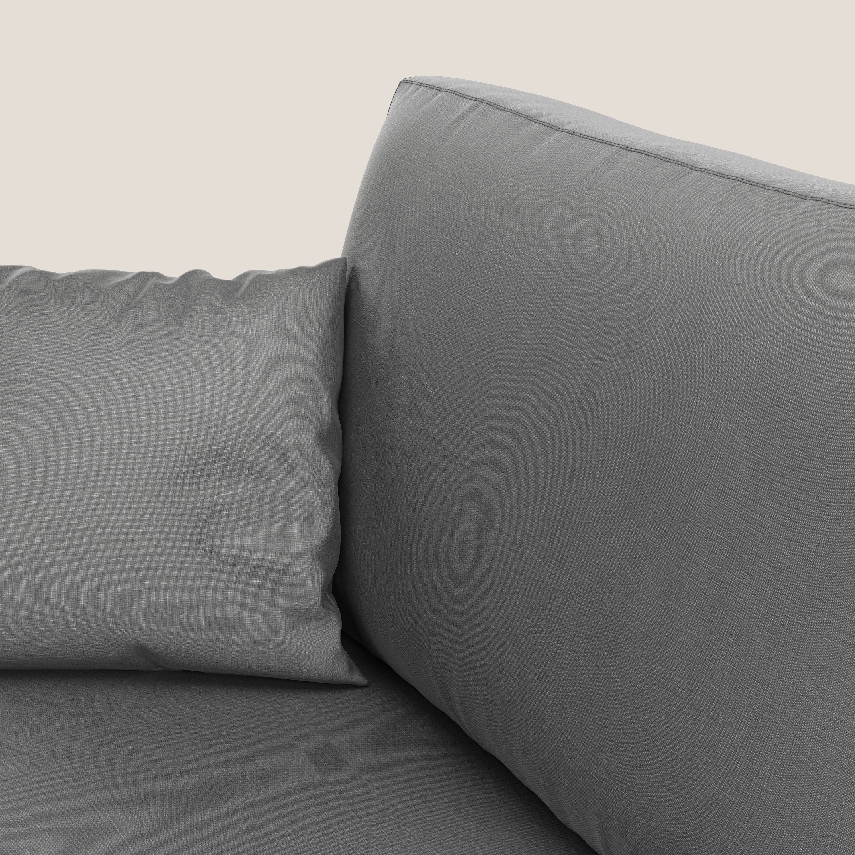 Andromeda divano letto angolare in velluto morbido impermeabile T01 grigio - divani.store