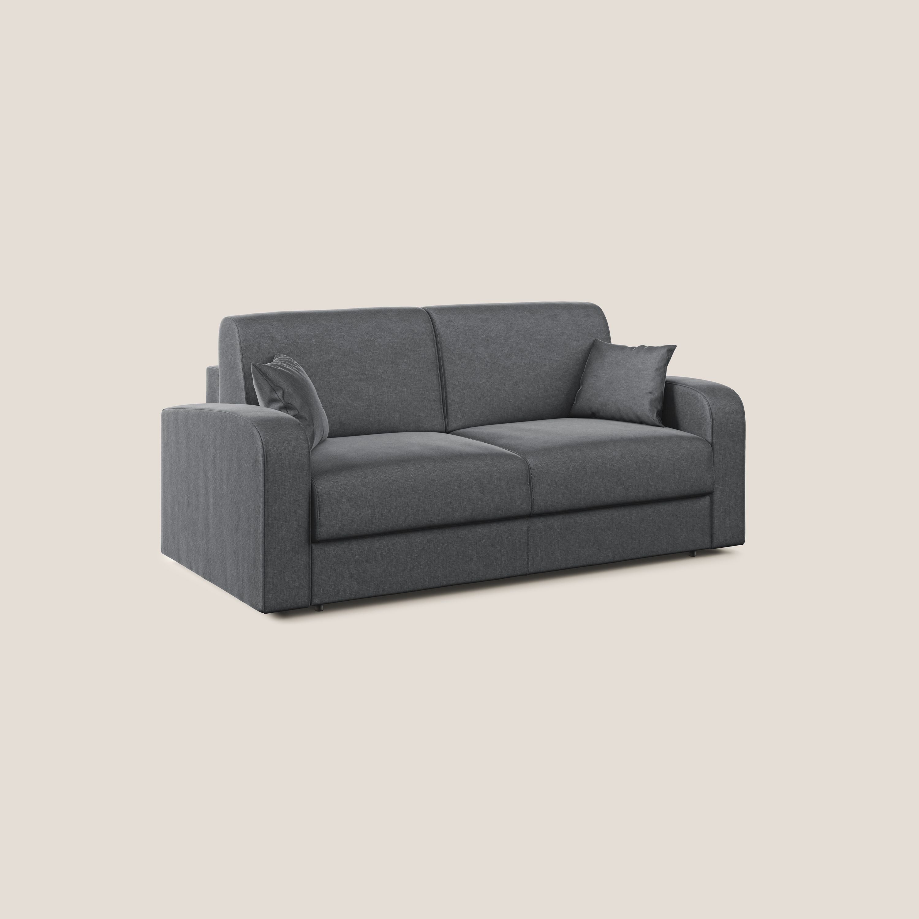 Lebron Divano letto matrimoniale in velluto morbido T01 antracite - divani.store