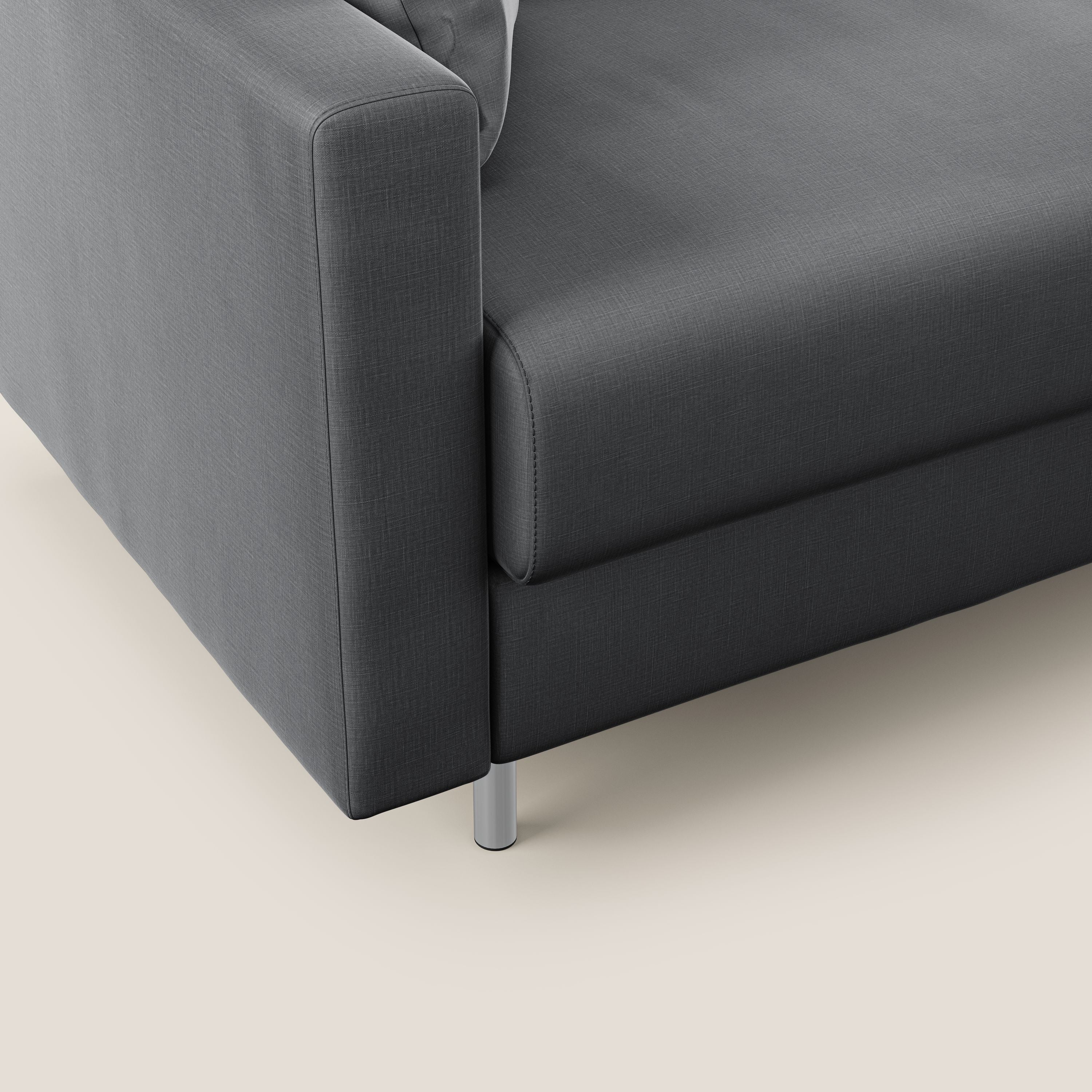 Andromeda divano letto matrimoniale in velluto morbido impermeabile T01 antracite - divani.store