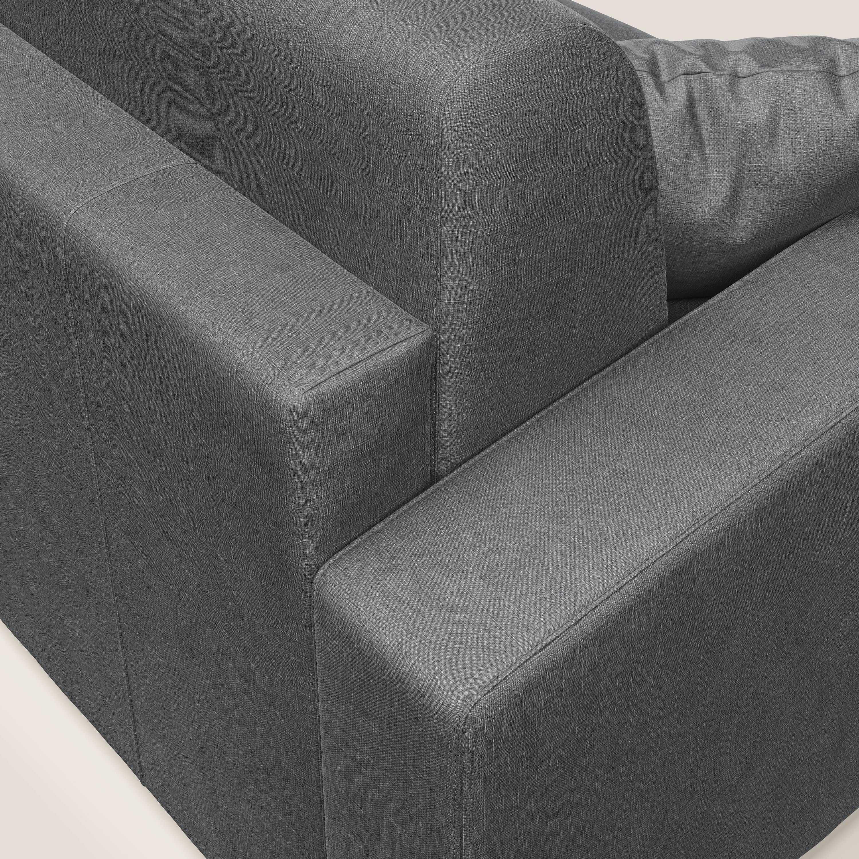 Lebron Divano letto angolare con penisola in velluto morbido T01 antracite - divani.store