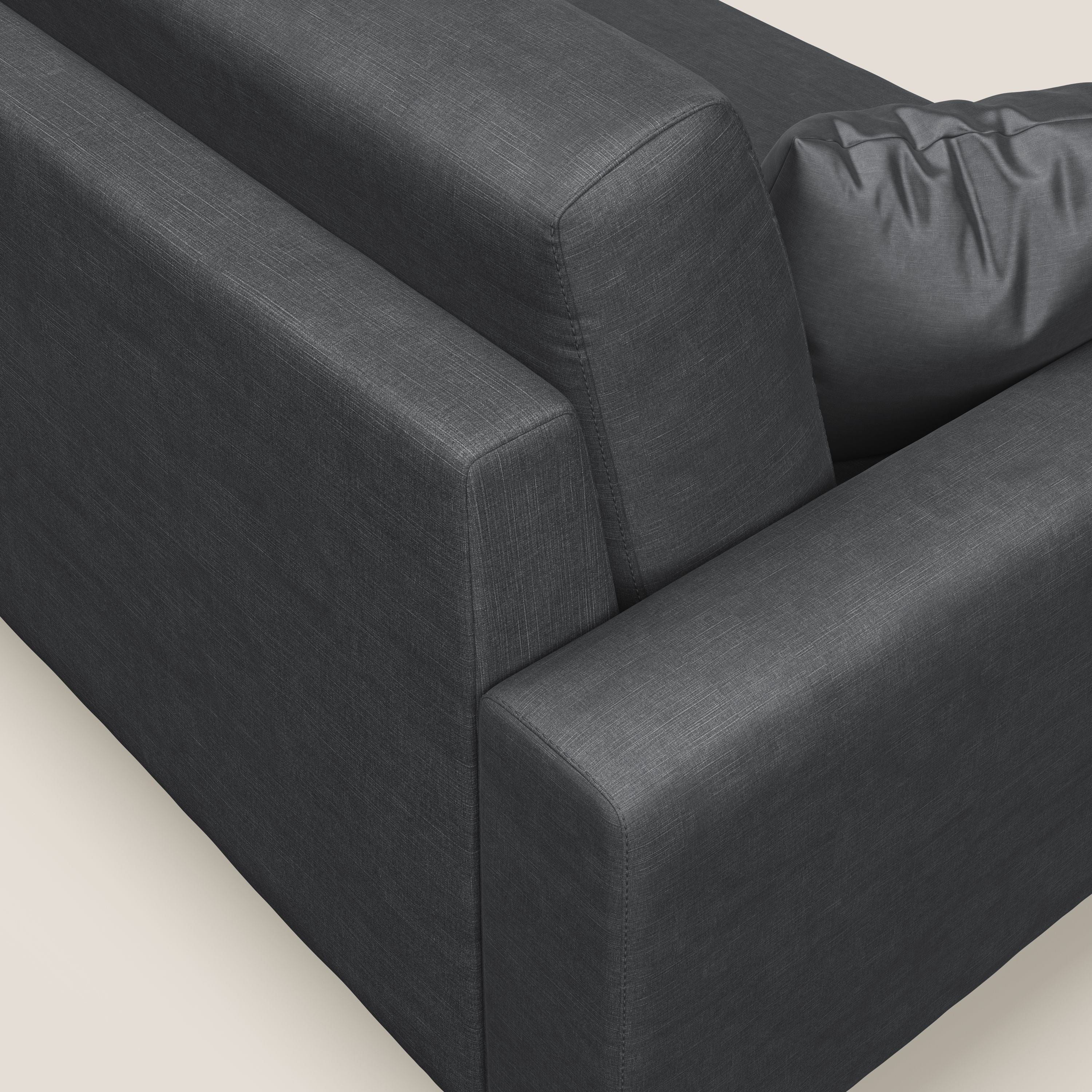 Arthur divano moderno angolare in velluto morbido impermeabile T01 antracite - divani.store