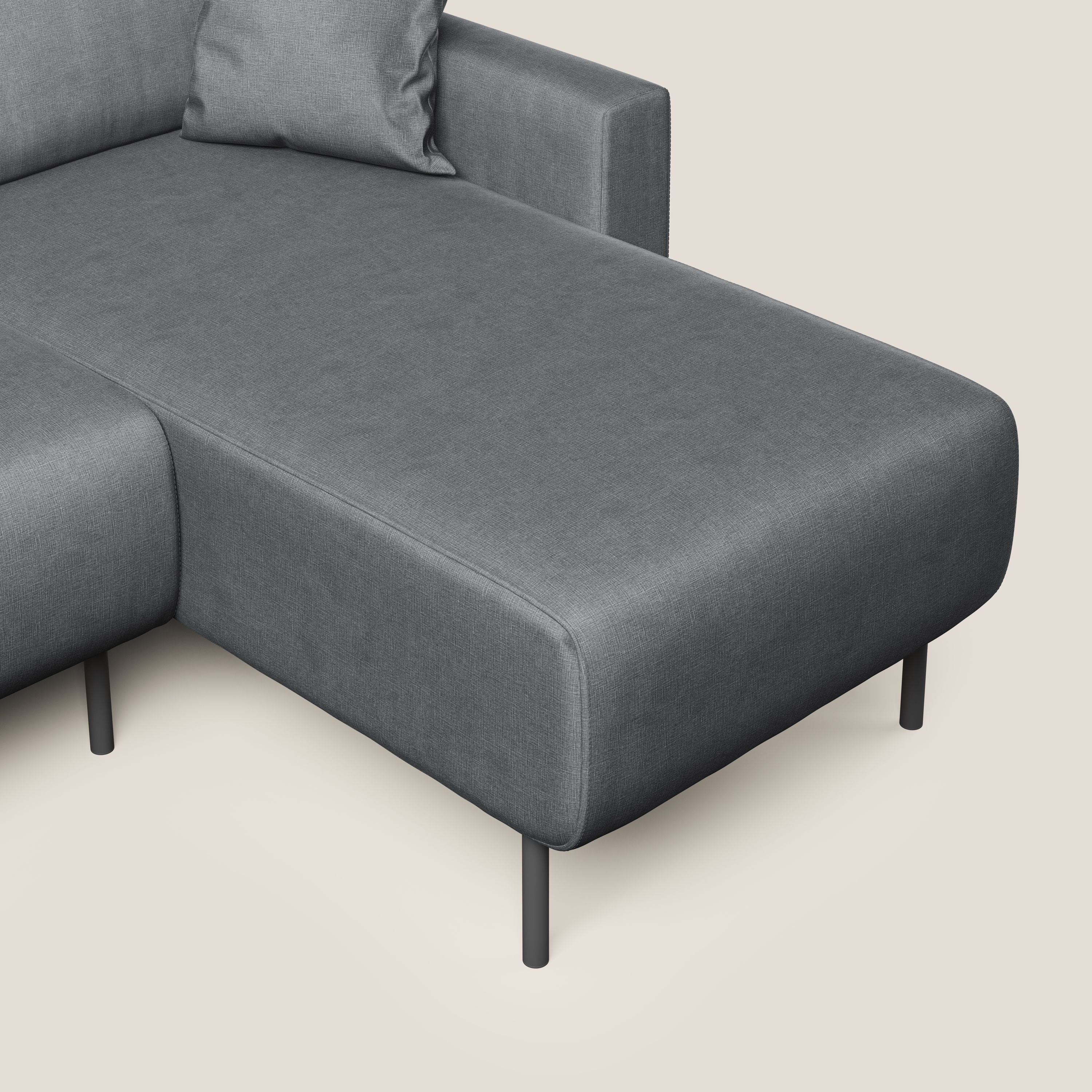 Arthur divano moderno angolare in velluto morbido impermeabile T01 antracite - divani.store