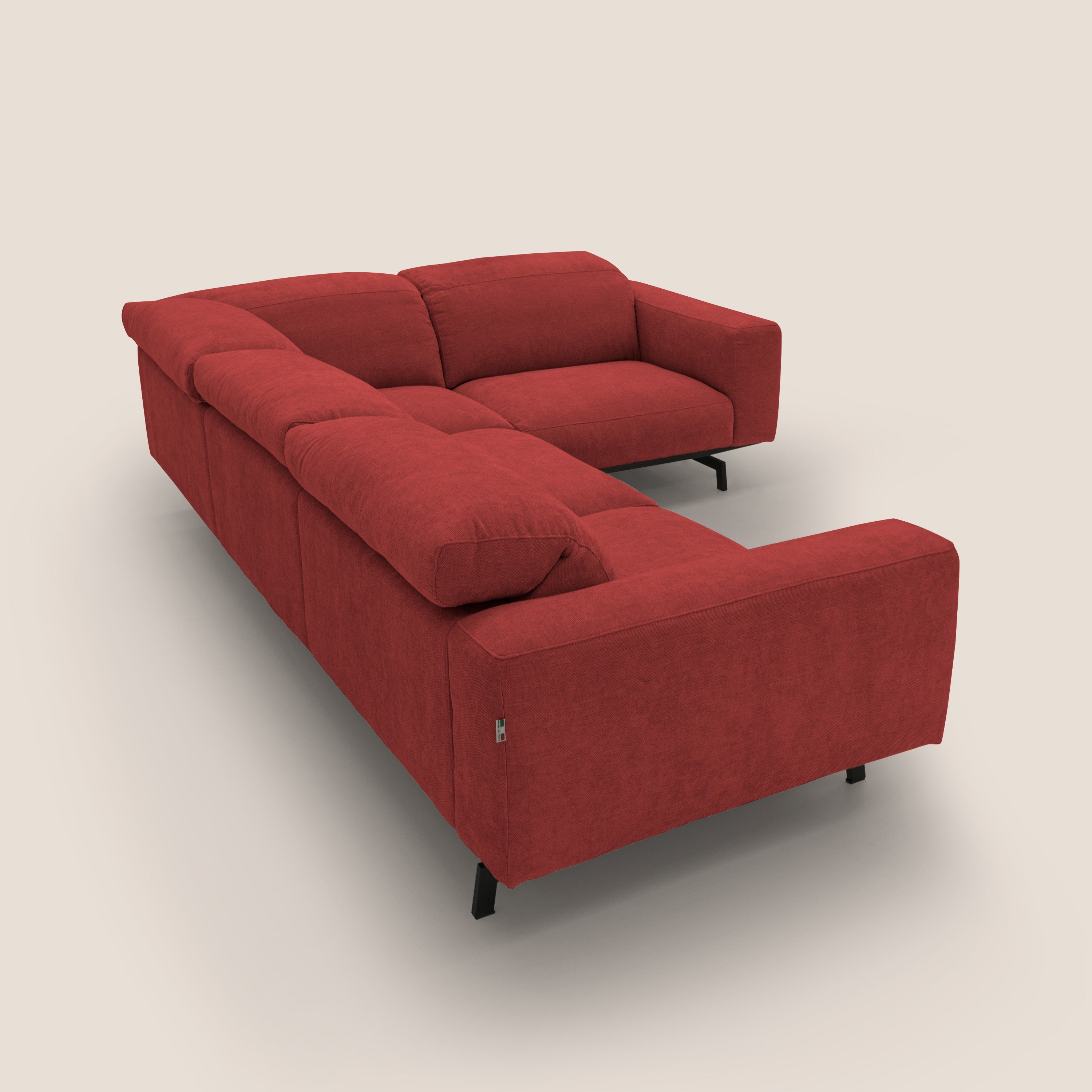 Sakura wendbares, modulares Ecksofa aus weichem, wasserfestem geflammtem Stoff T14 rot