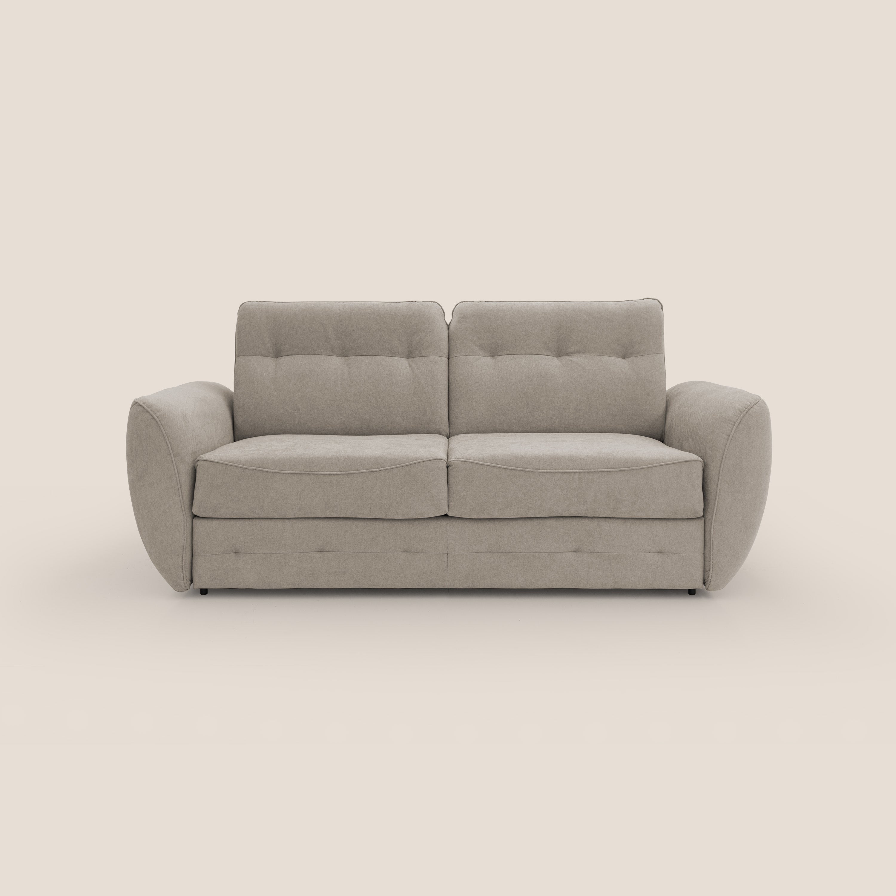Zeus Divano letto scandinavo con schienale alto in tessuto impermeabile T02 beige - divani.store