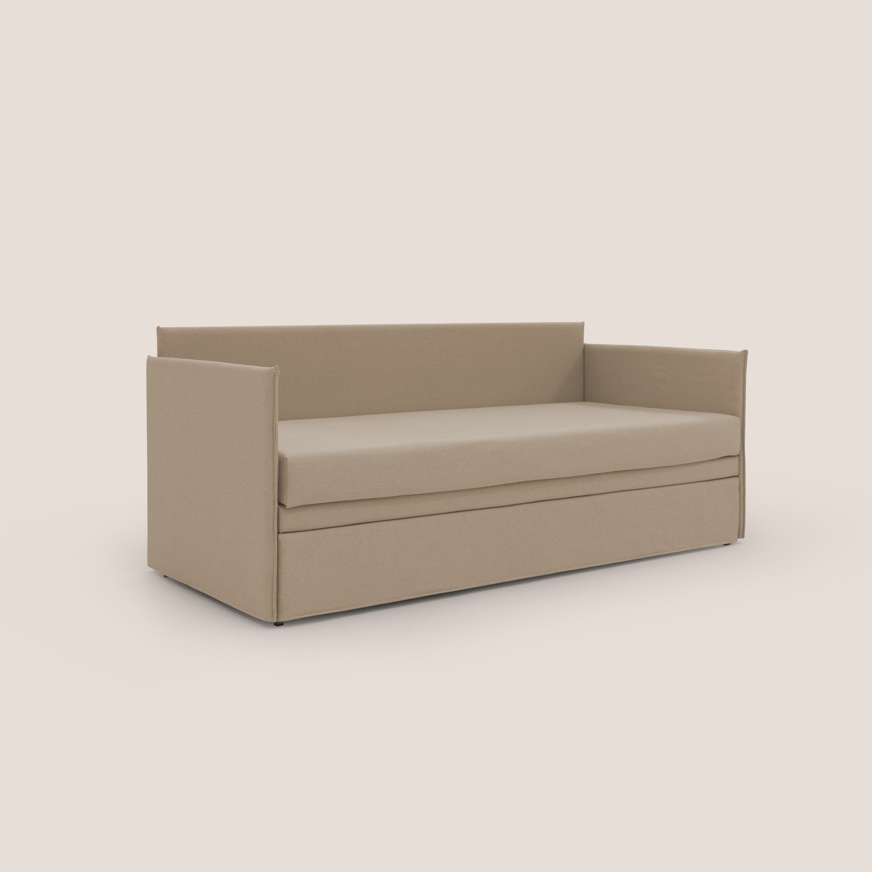 Brenta Divano duplex con doppio letto in tessuto simil cotone impermeabile T13 beige - divani.store