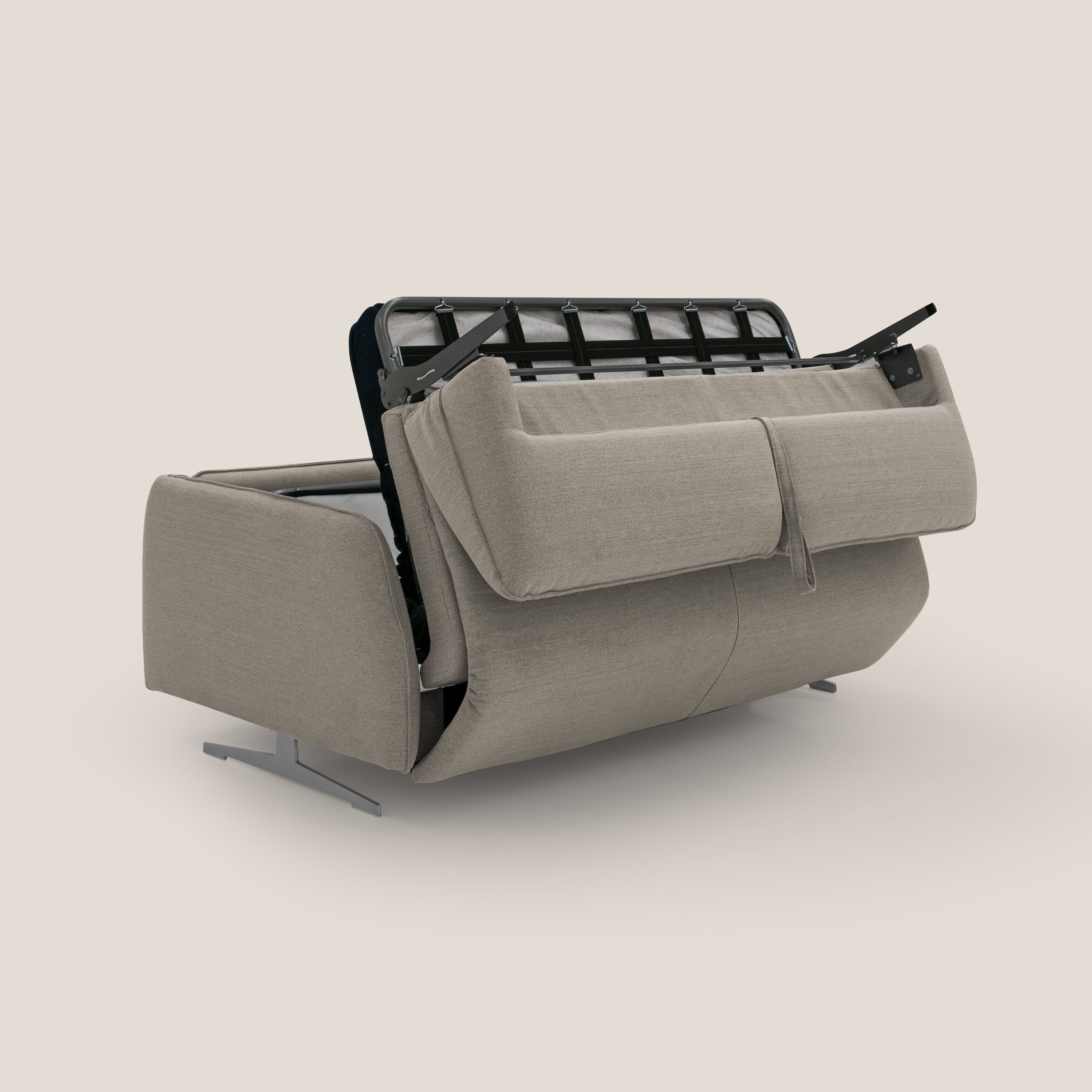 Texas Divano letto matrimoniale moderno in tessuto impermeabile T19 beige - divani.store