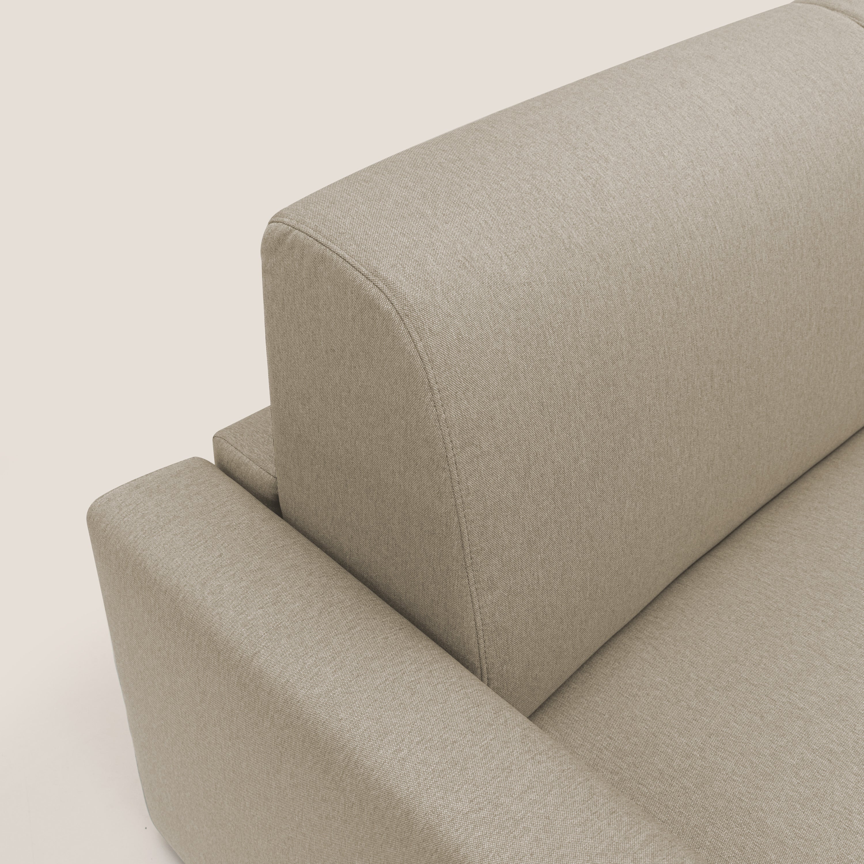 Kansas Divano letto matrimoniale alto 20 cm in tessuto impermeabile misto cotone T13 beige - divani.store