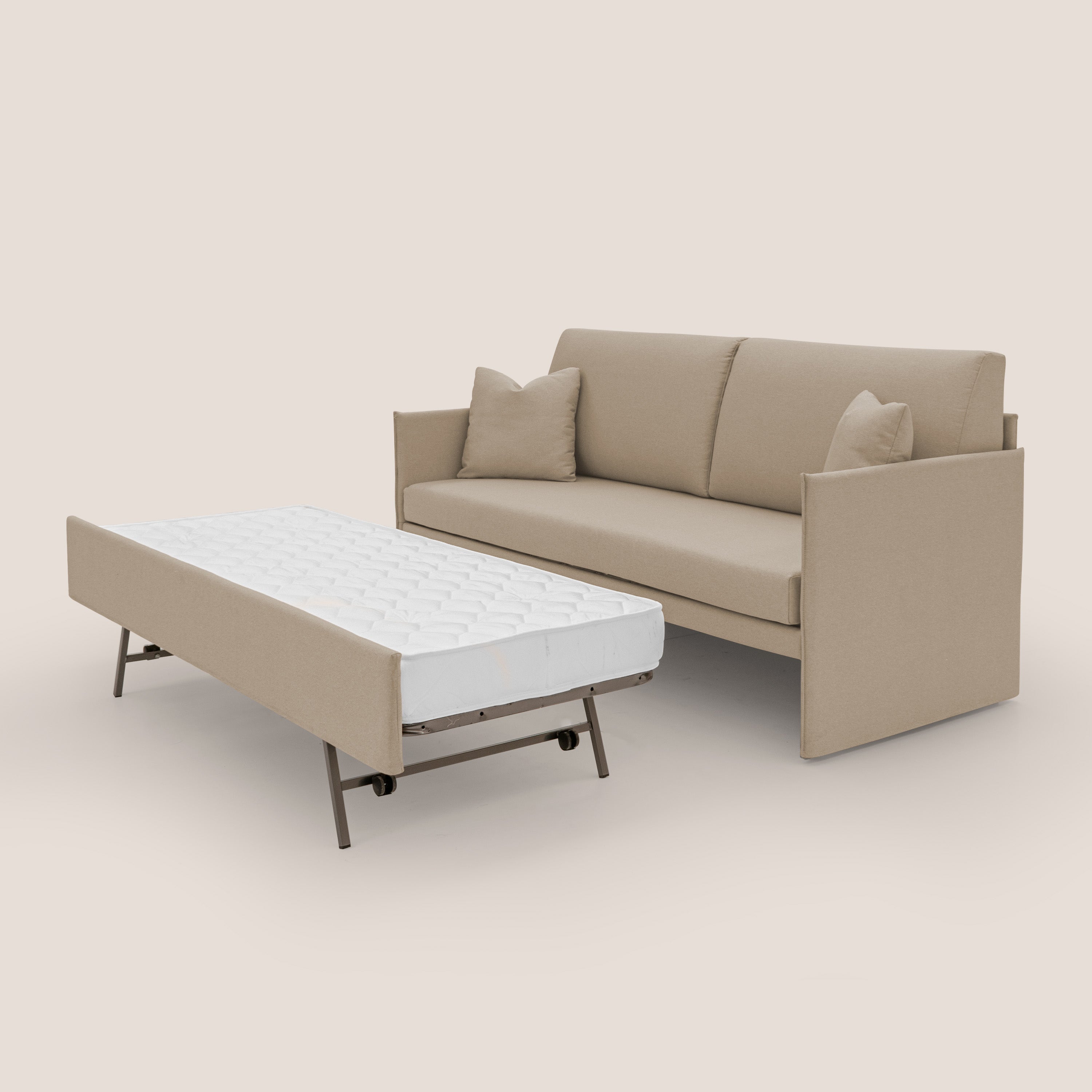 Tortona Divano duplex con doppio letto in tessuto simil cotone impermeabile T13 beige - divani.store