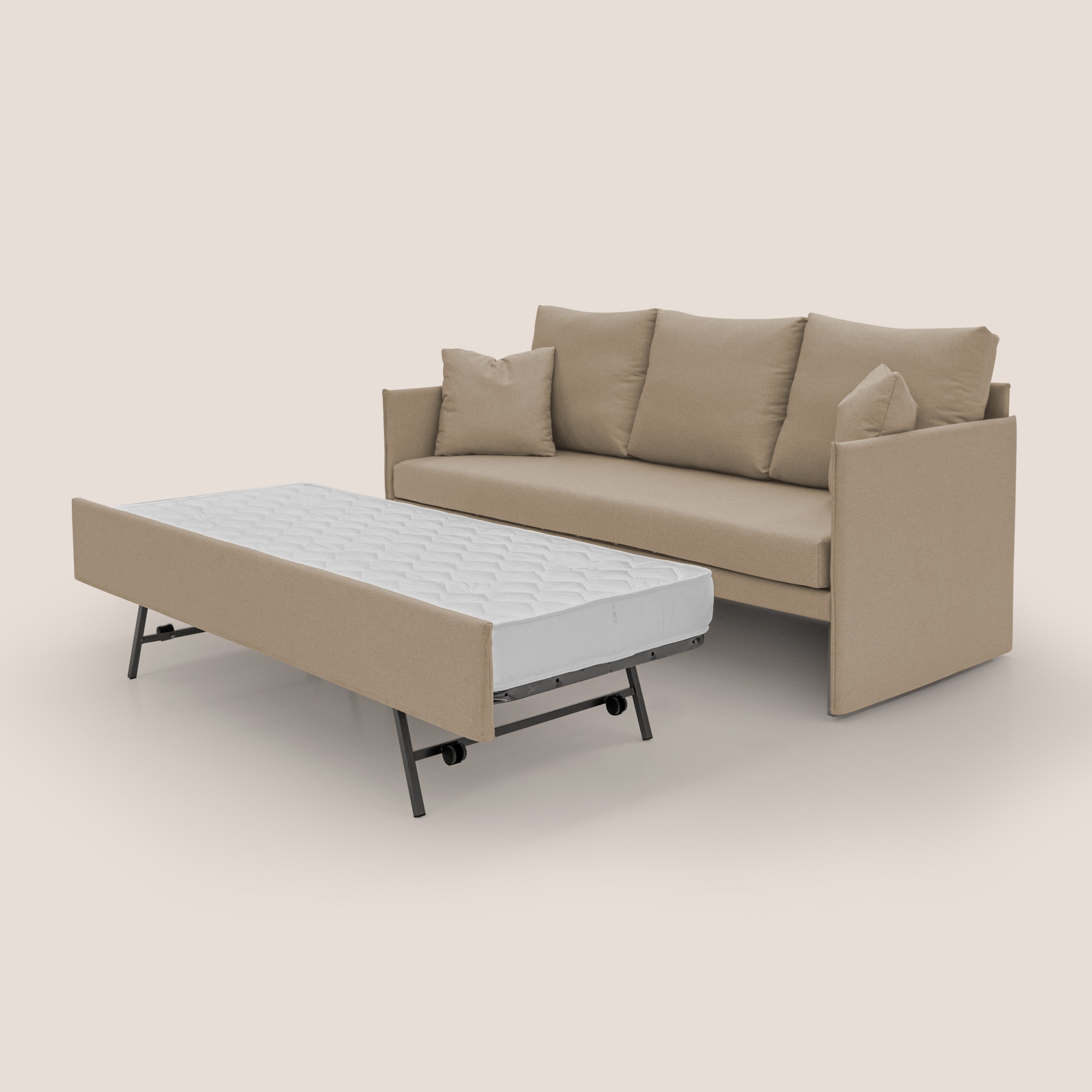 Brera Divano duplex con doppio letto in tessuto simil cotone impermeabile T13 beige - divani.store