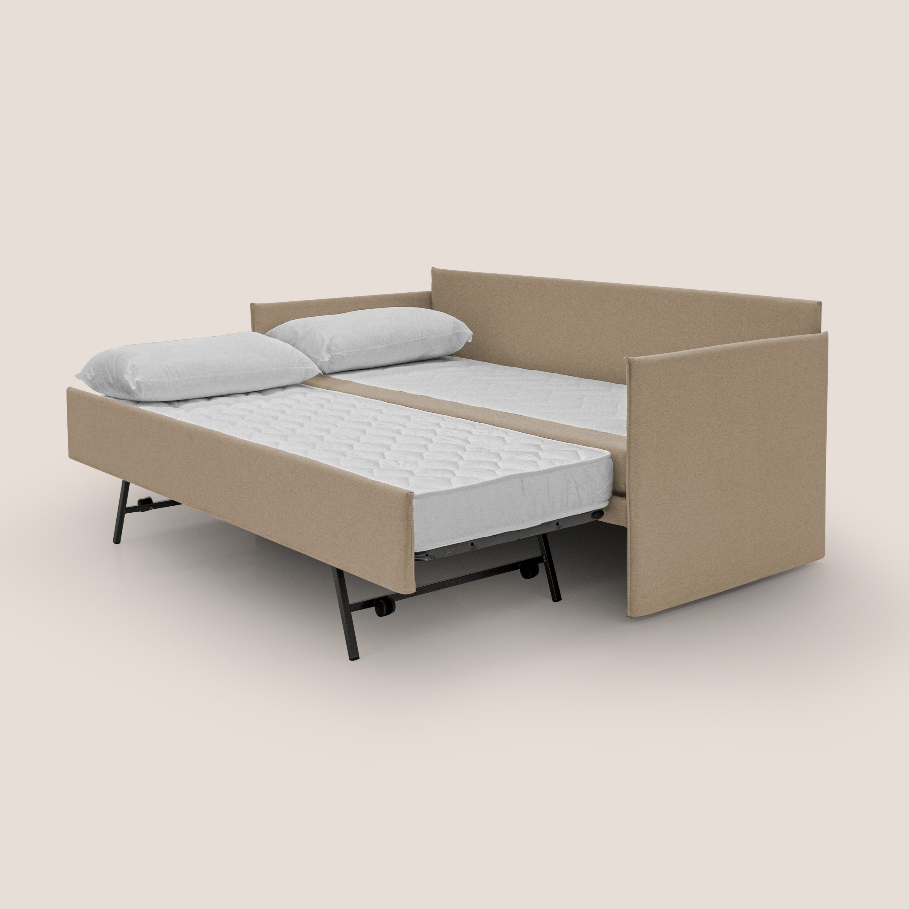 Brera Divano duplex con doppio letto in tessuto simil cotone impermeabile T13 beige - divani.store