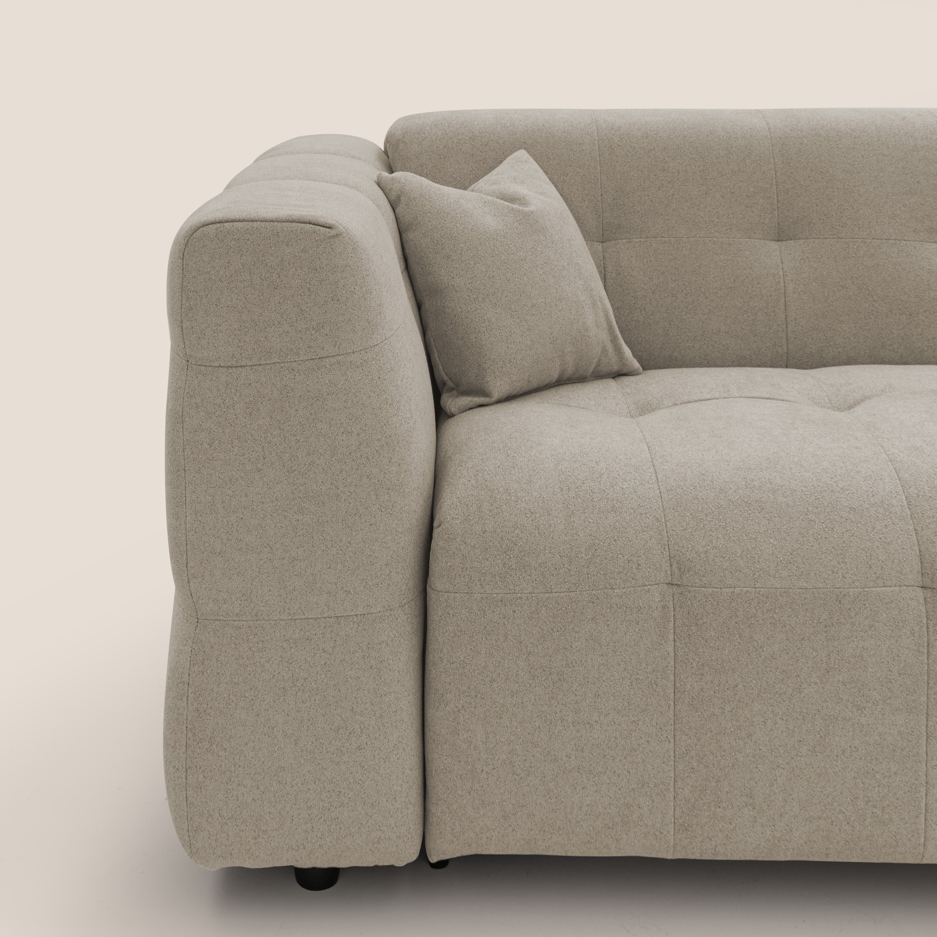 Tender Divano letto matrimoniale dal design innovativo in tessuto bouclet impermeabile T07 beige - divani.store